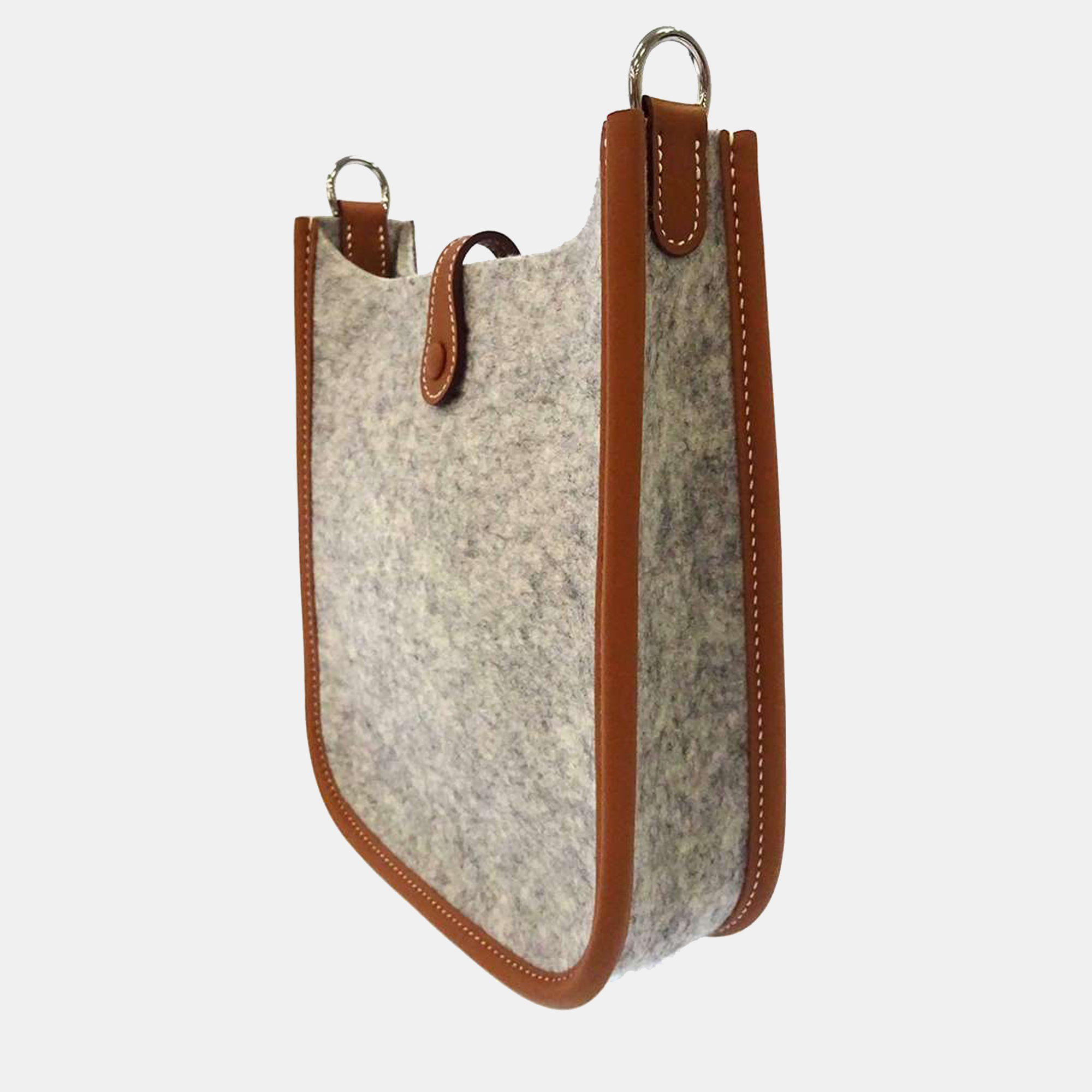 

Hermes Brown/Grey Felt and Swift Leather Evelyne TPM Shoulder Bag