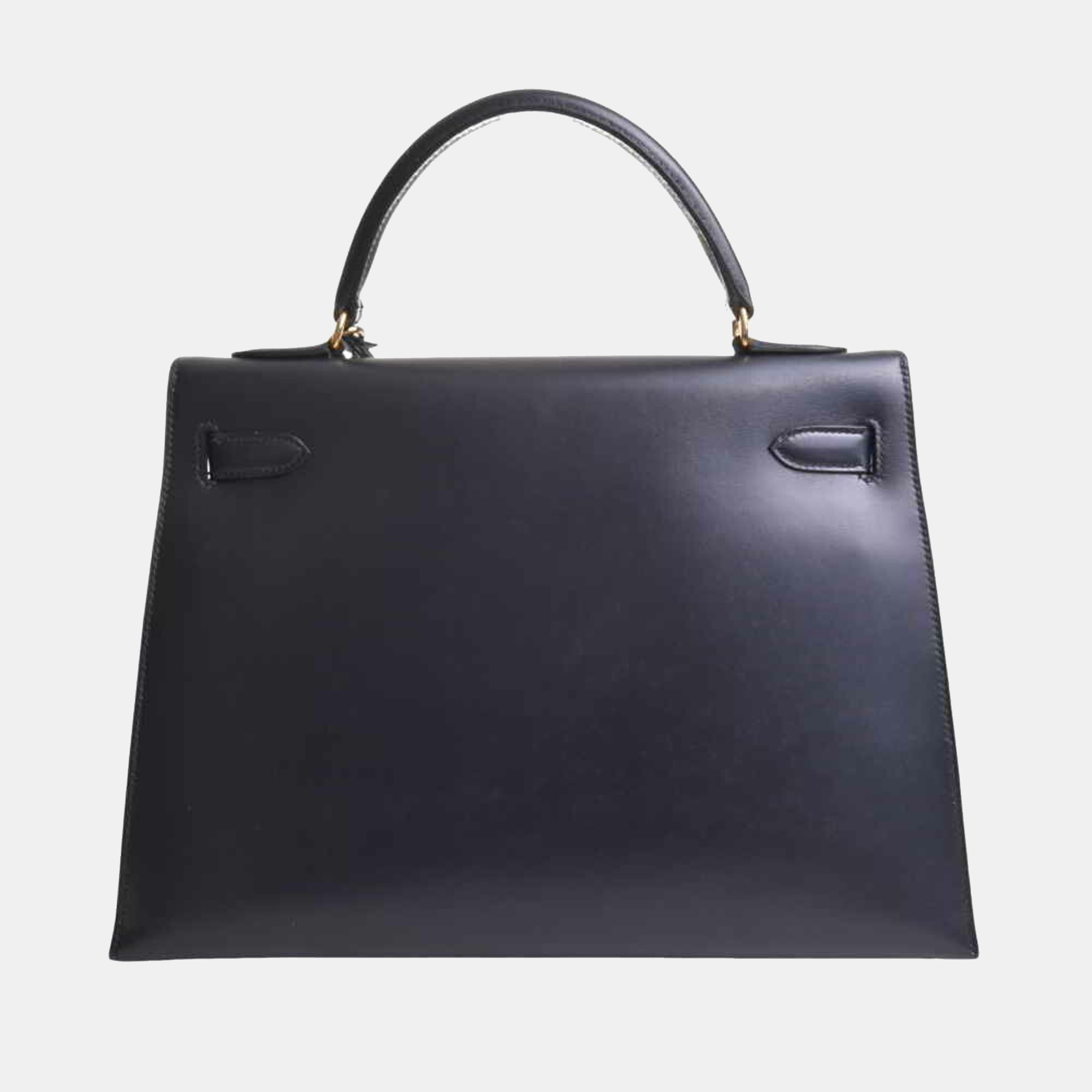 

Hermes box calf Kelly 32 handbag navy, Navy blue