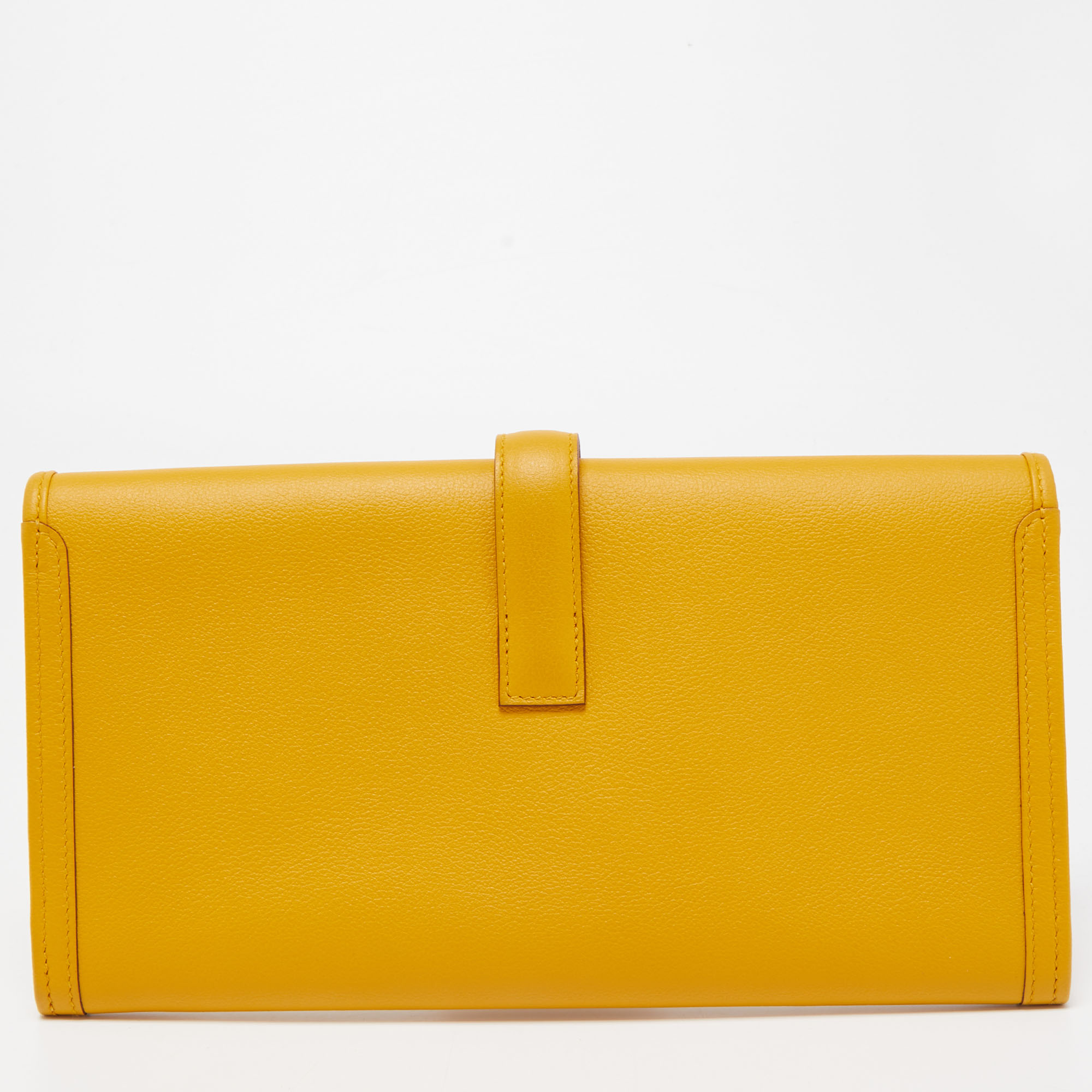 Hermes Jige Elan Clutch Yellow Epsom Leather