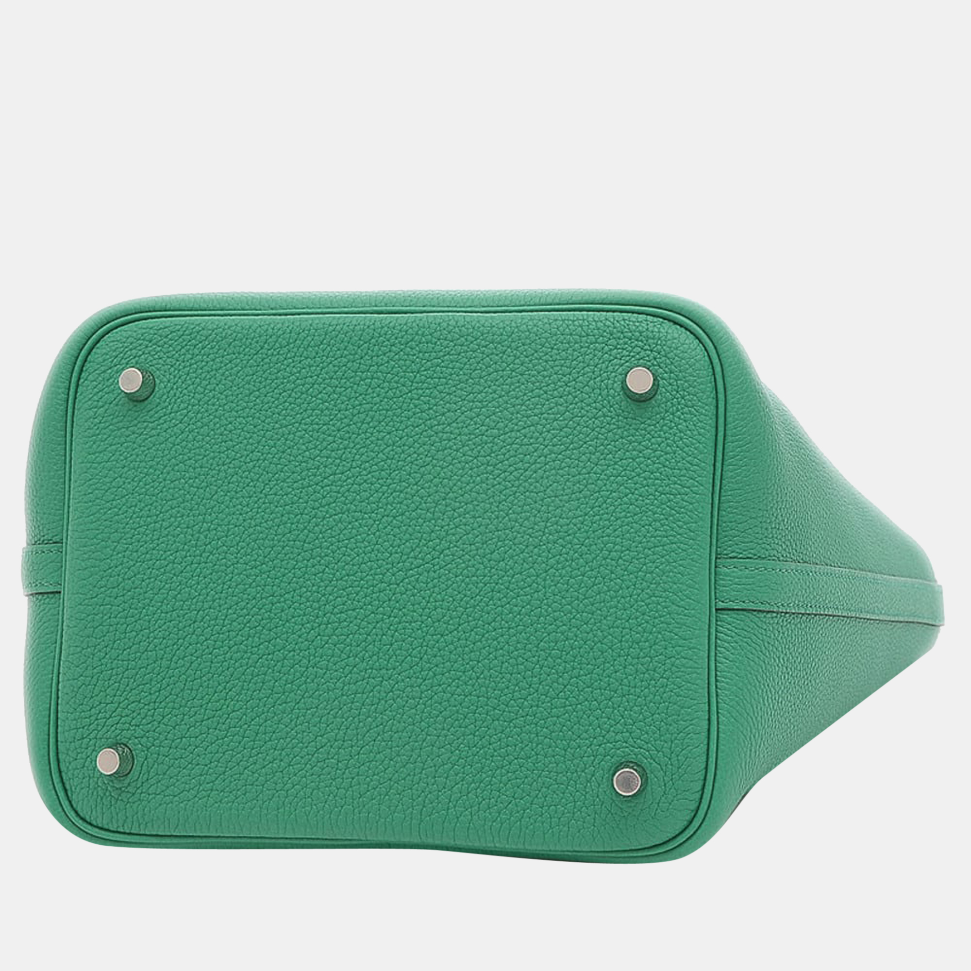 

Hermes Picotin Lock MM 22 Handbag Taurillon Maurice Veil Jade Silver Hardware U Engraved, Green
