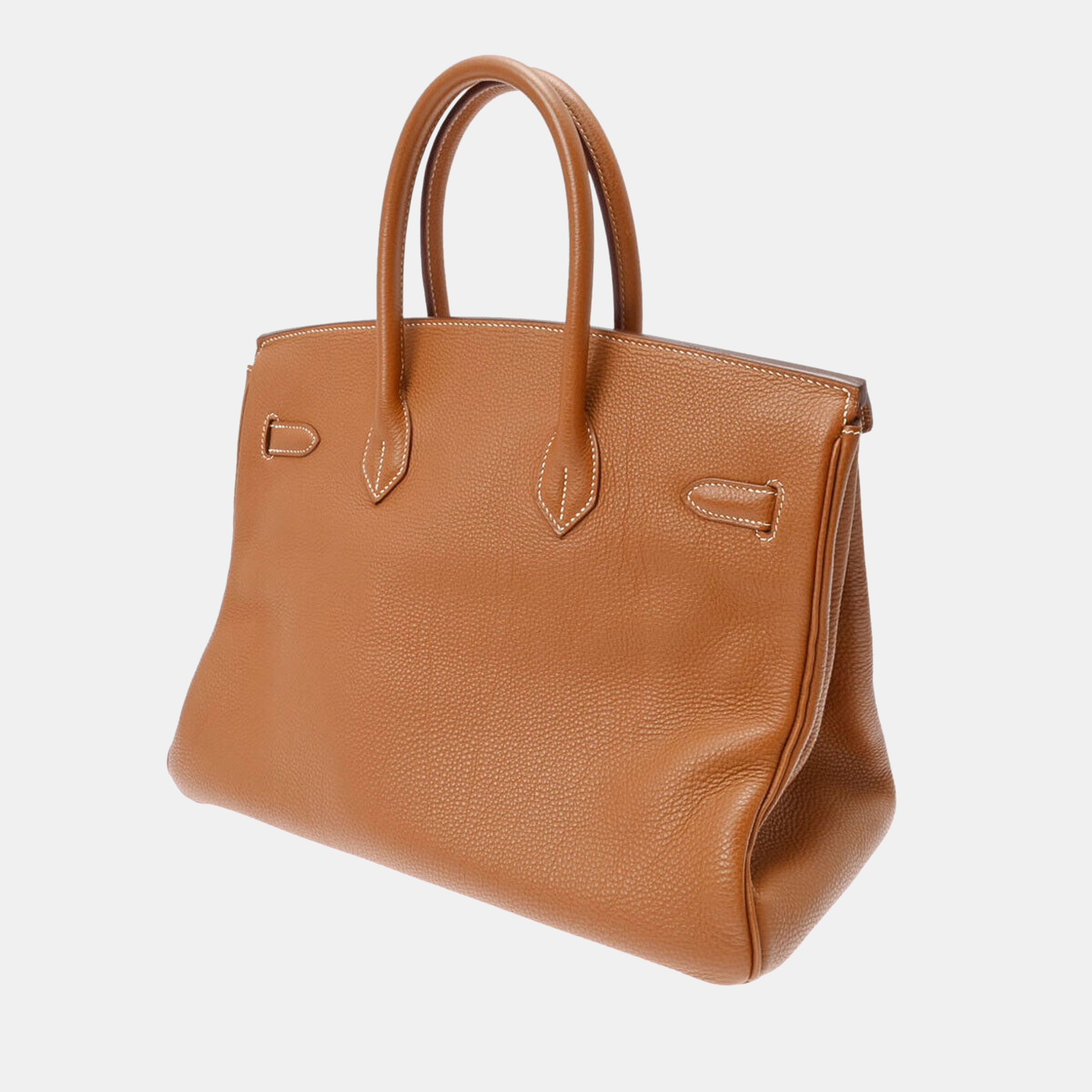 

Hermes Gold Togo Leather Gold Plated Hardware Birkin 35 Tote Bag, Brown