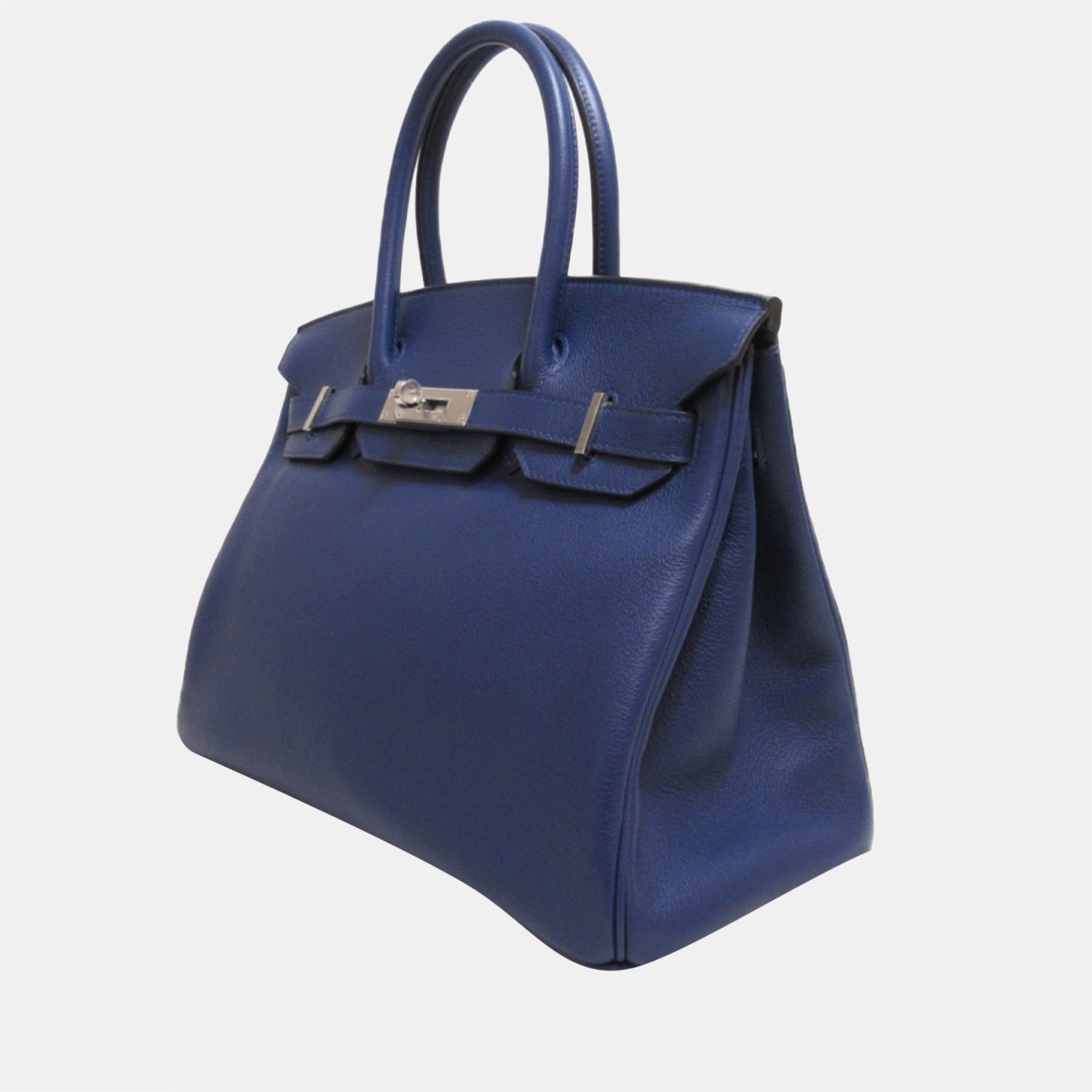 

Hermes Blue Novillo Leather Palladium Plated Hardware Birkin Tote Bag