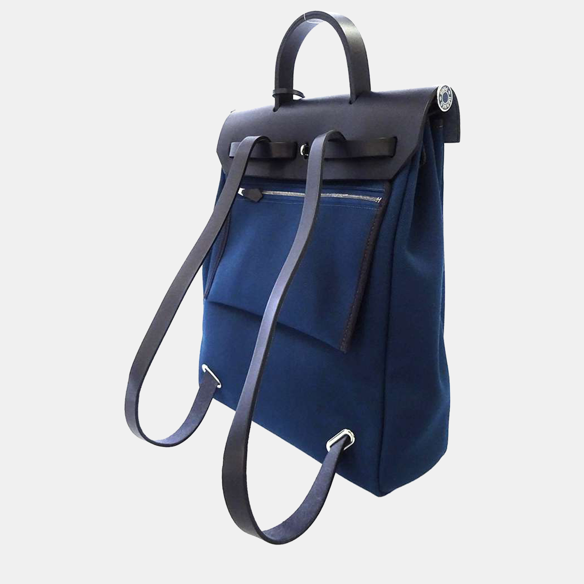 

Hermes Blue Canvas Toile Herbag Zip PM Backpack