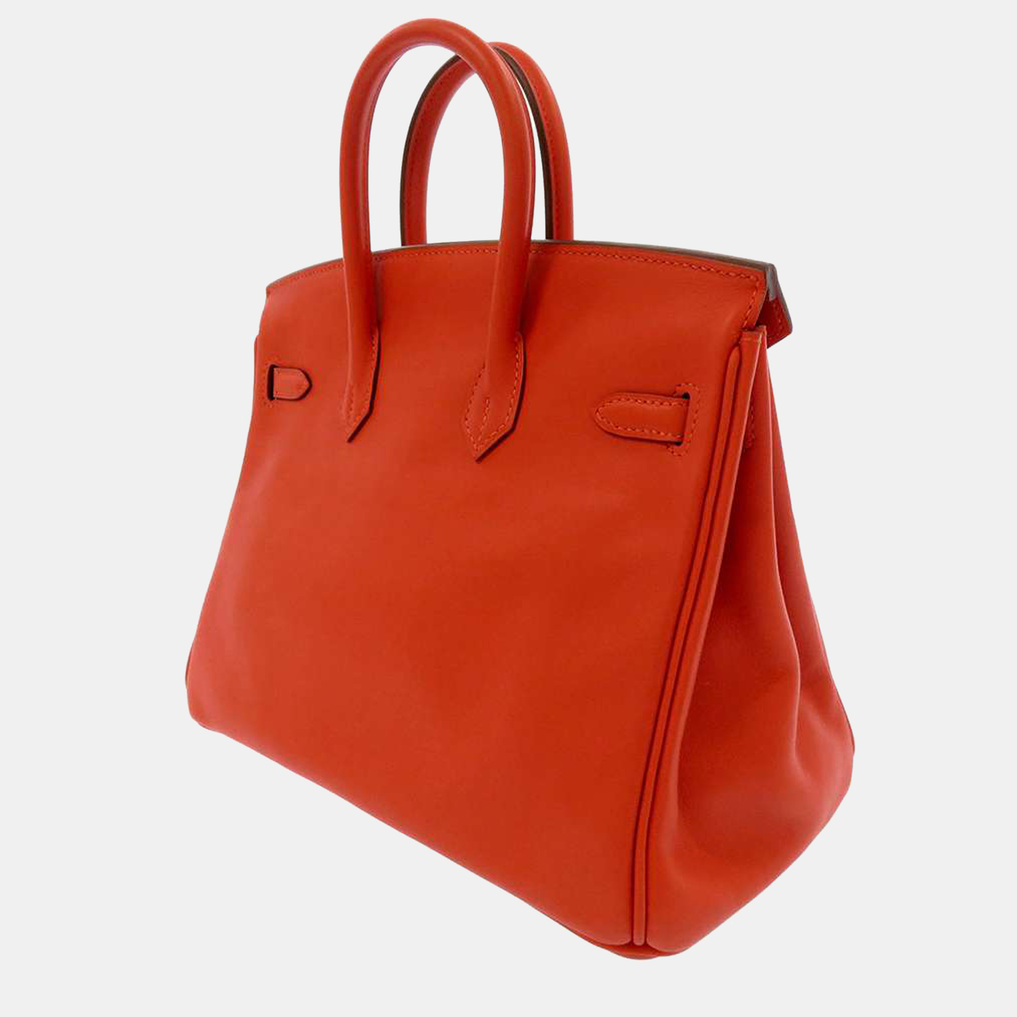 

Hermes Red Swift Leather Palladium Hardware Birkin 25 Bag