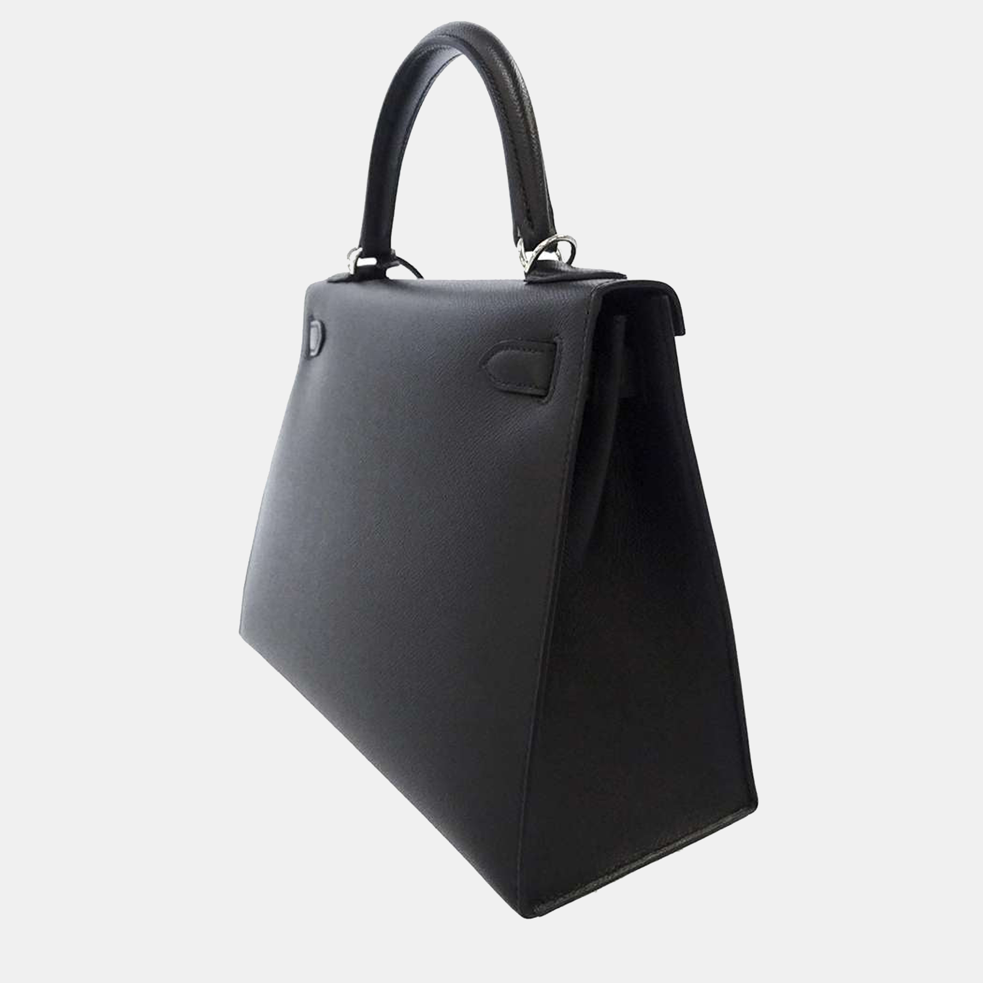 

Hermes Black Epsom Leather Palladium Hardware Kelly Sellier 28 Bag