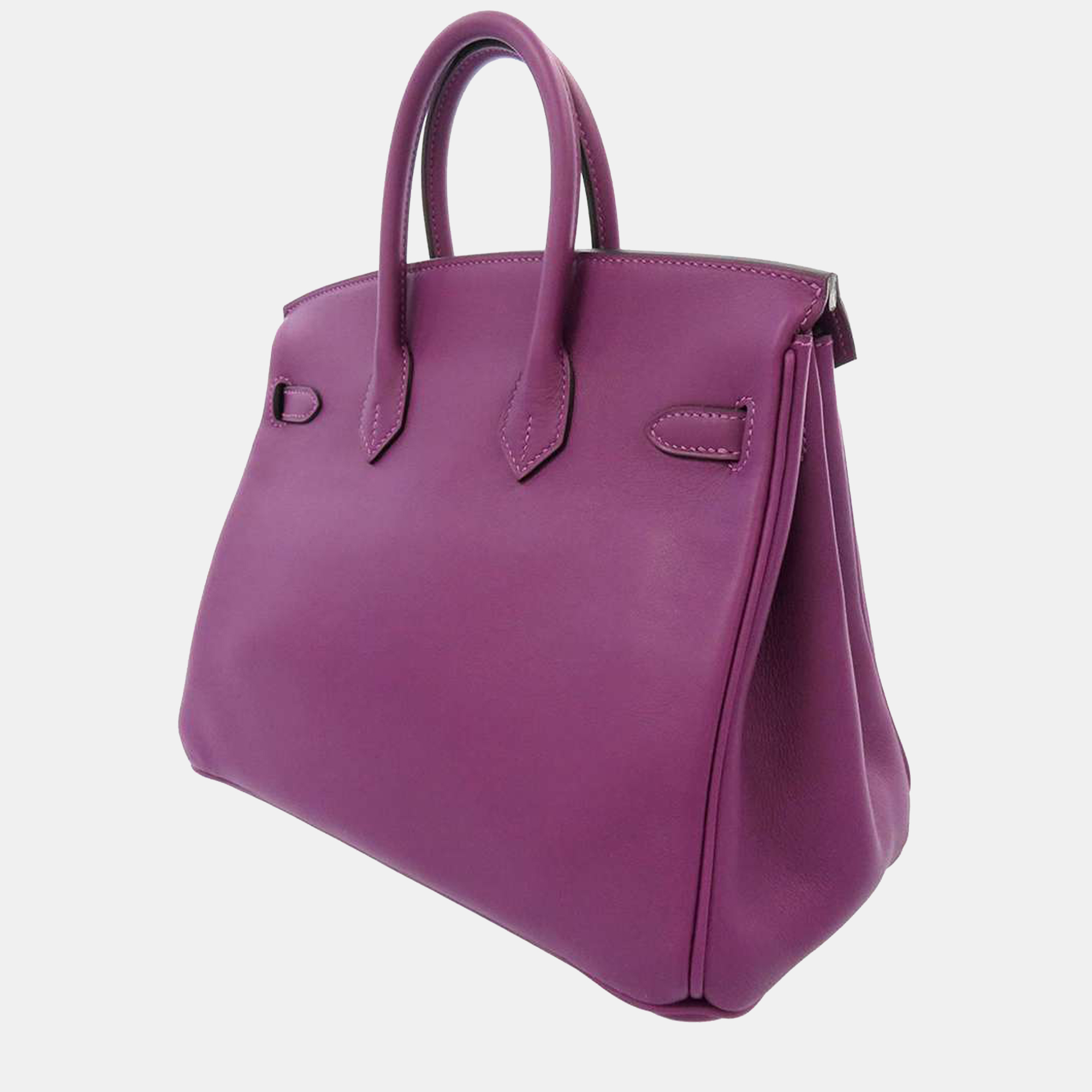 

Hermes Purple Swift Leather Palladium Hardware Birkin 25 Bag