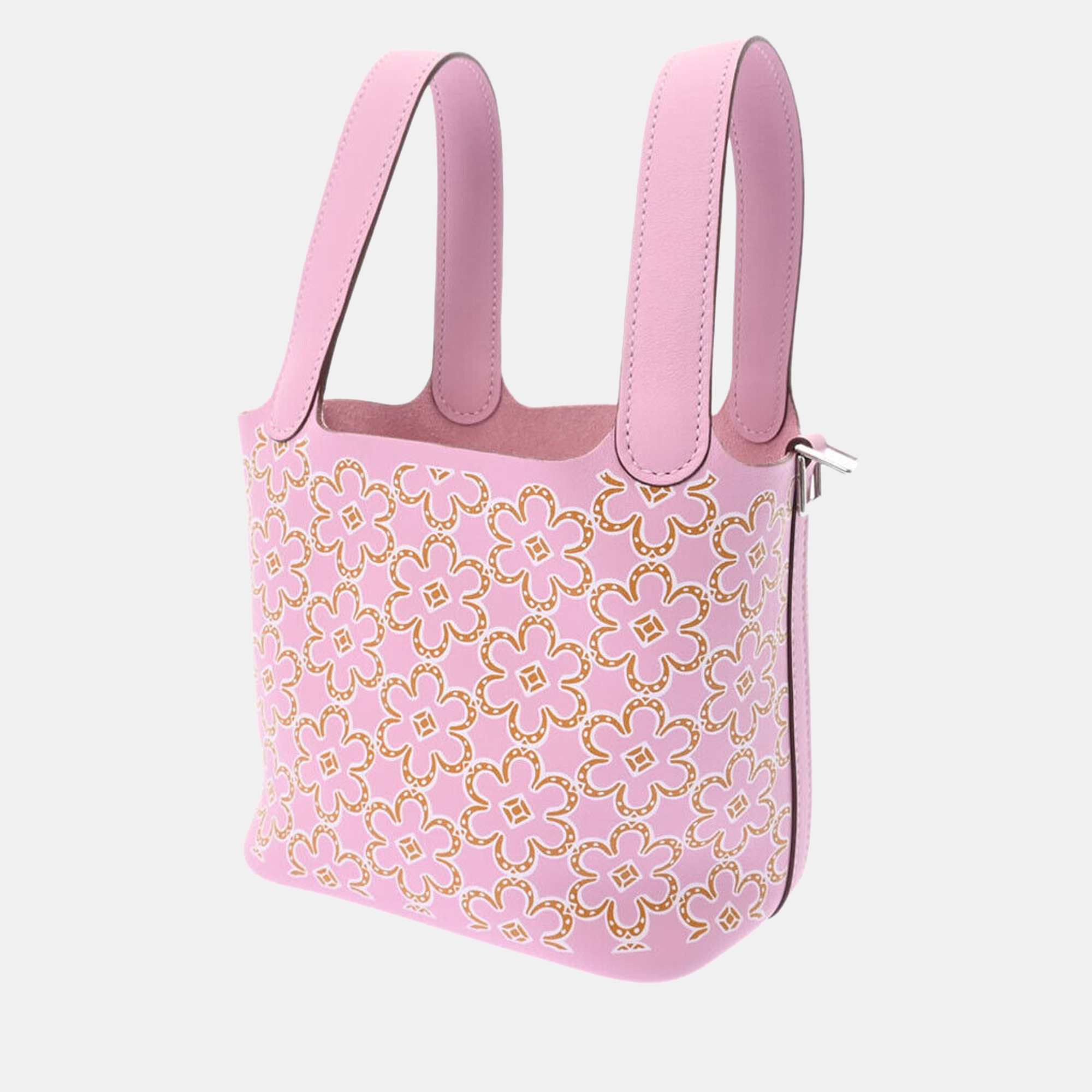 

Hermes Pink Swift Leather Micro Lucky Daisy Picotin Lock Tote Bag