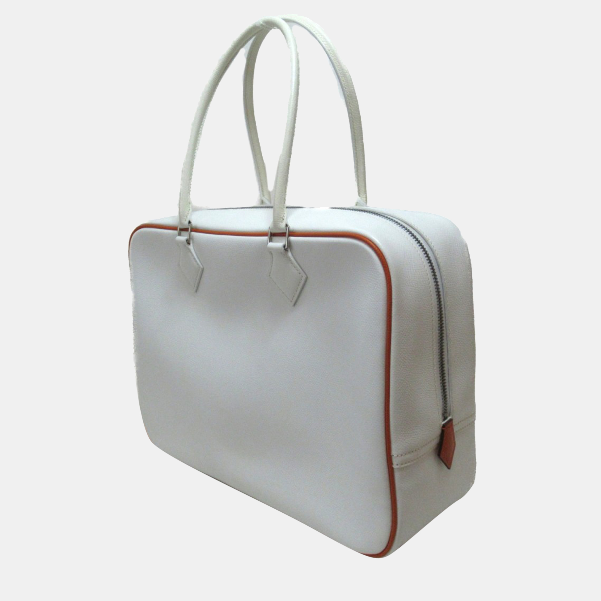 

Hermes White Epsom Leather Plume 32 Bag