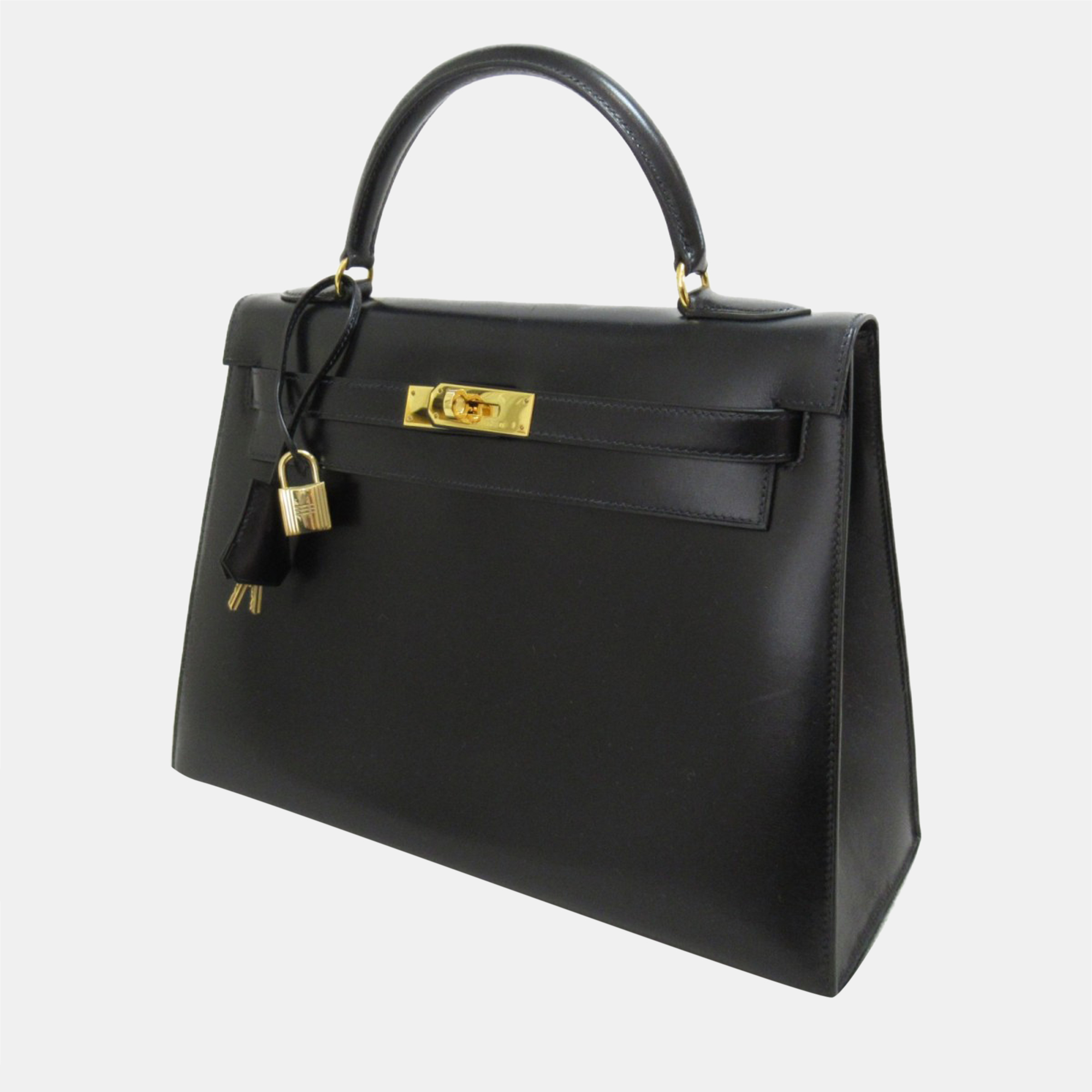 

Hermes Black Box Leather Kelly Sellier 32 Bag