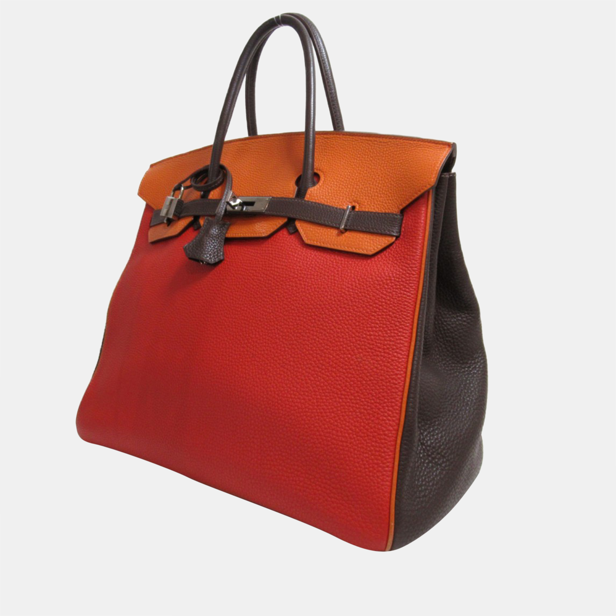 

Hermes Orange Togo Leather Haut Courroies Birkin 36 Bag