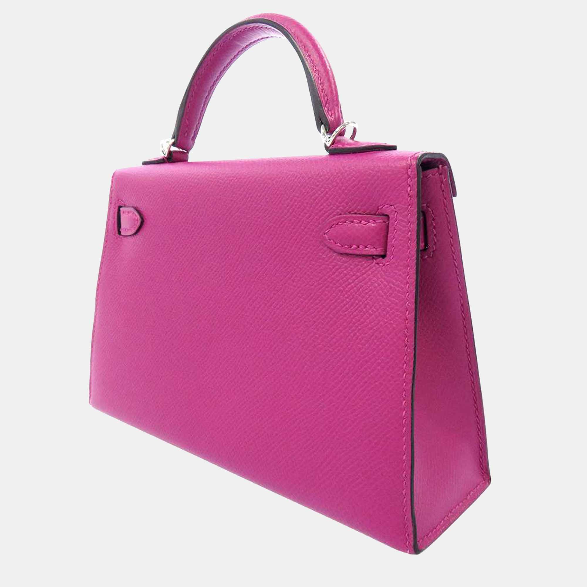 

Hermes Rose Purple Epsom Leather Mini Kelly Shoulder Bag, Pink