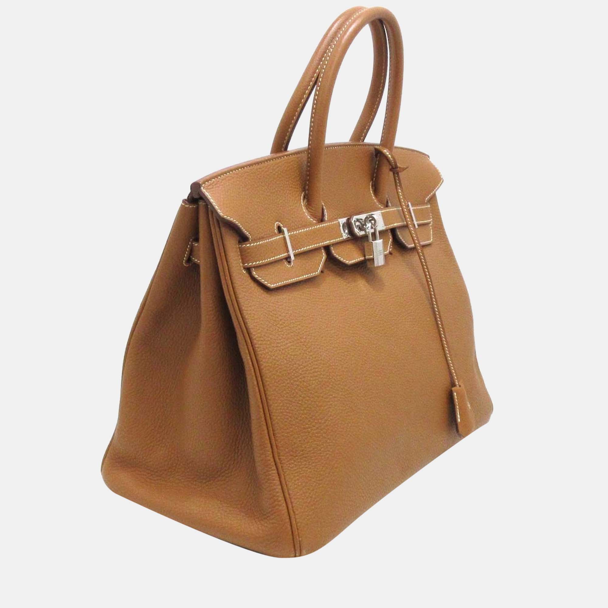 

Hermes Gold Togo Leather Palladium Hardware Birkin 35 Bag