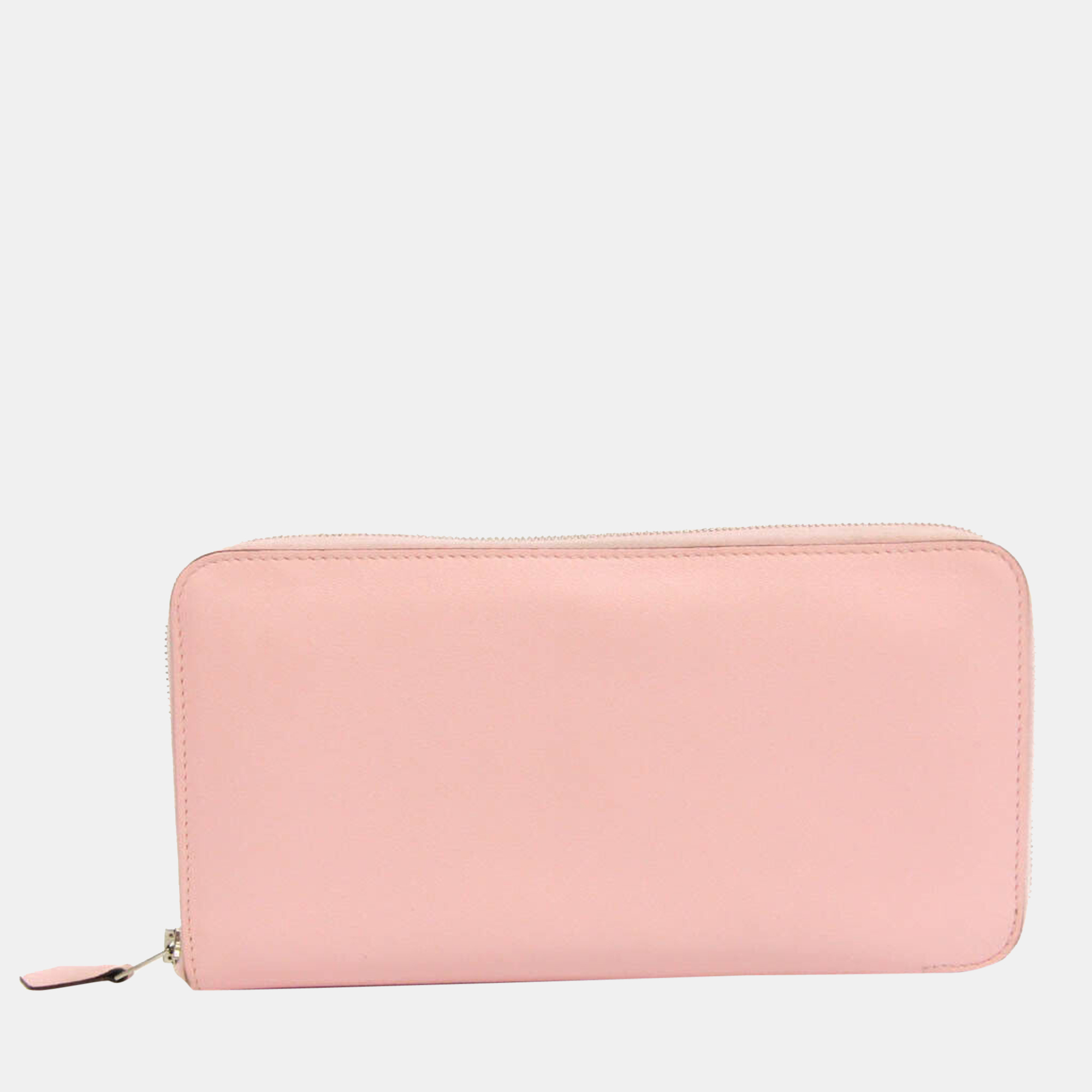 Pre-owned Hermes Azap Long Veau Swift Women's Swift Leather Long Wallet (bi-fold) Bf559786 In Pink