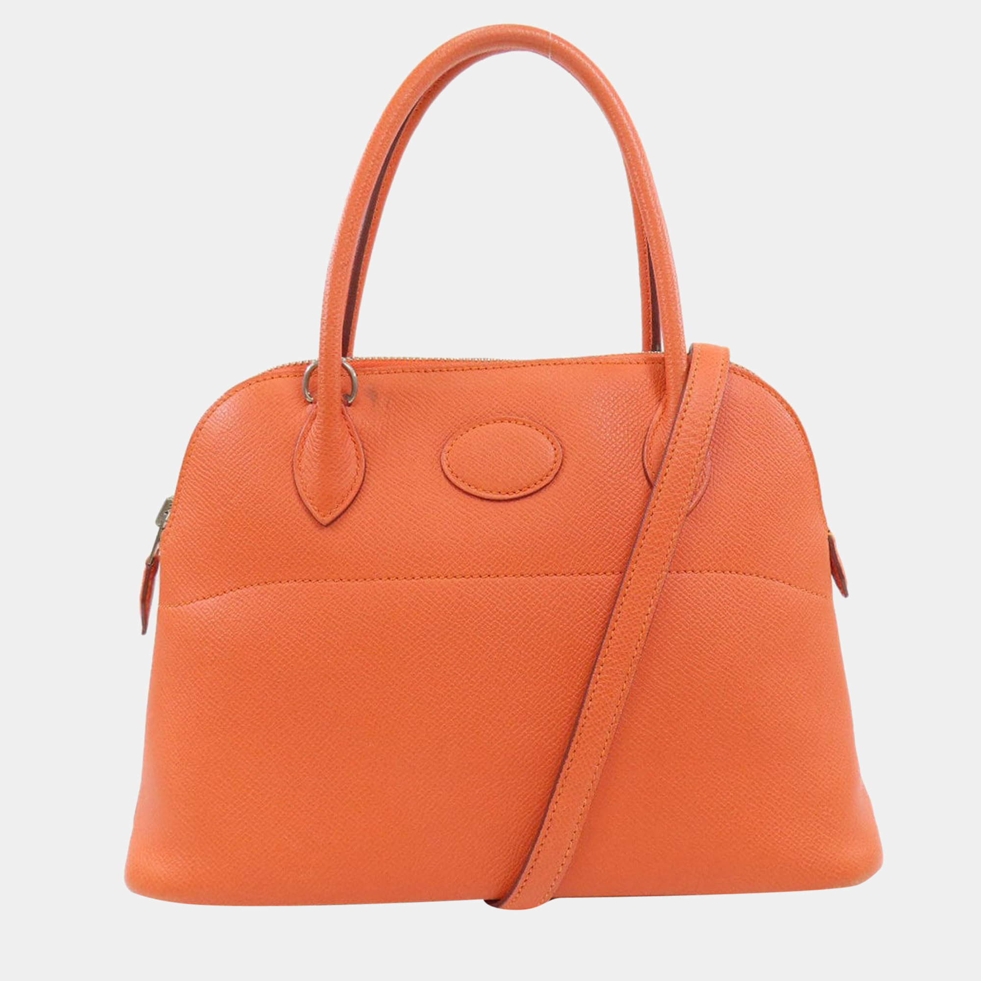 Pre-owned Hermes Bolide 27 Orange Handbag Epson Ladies