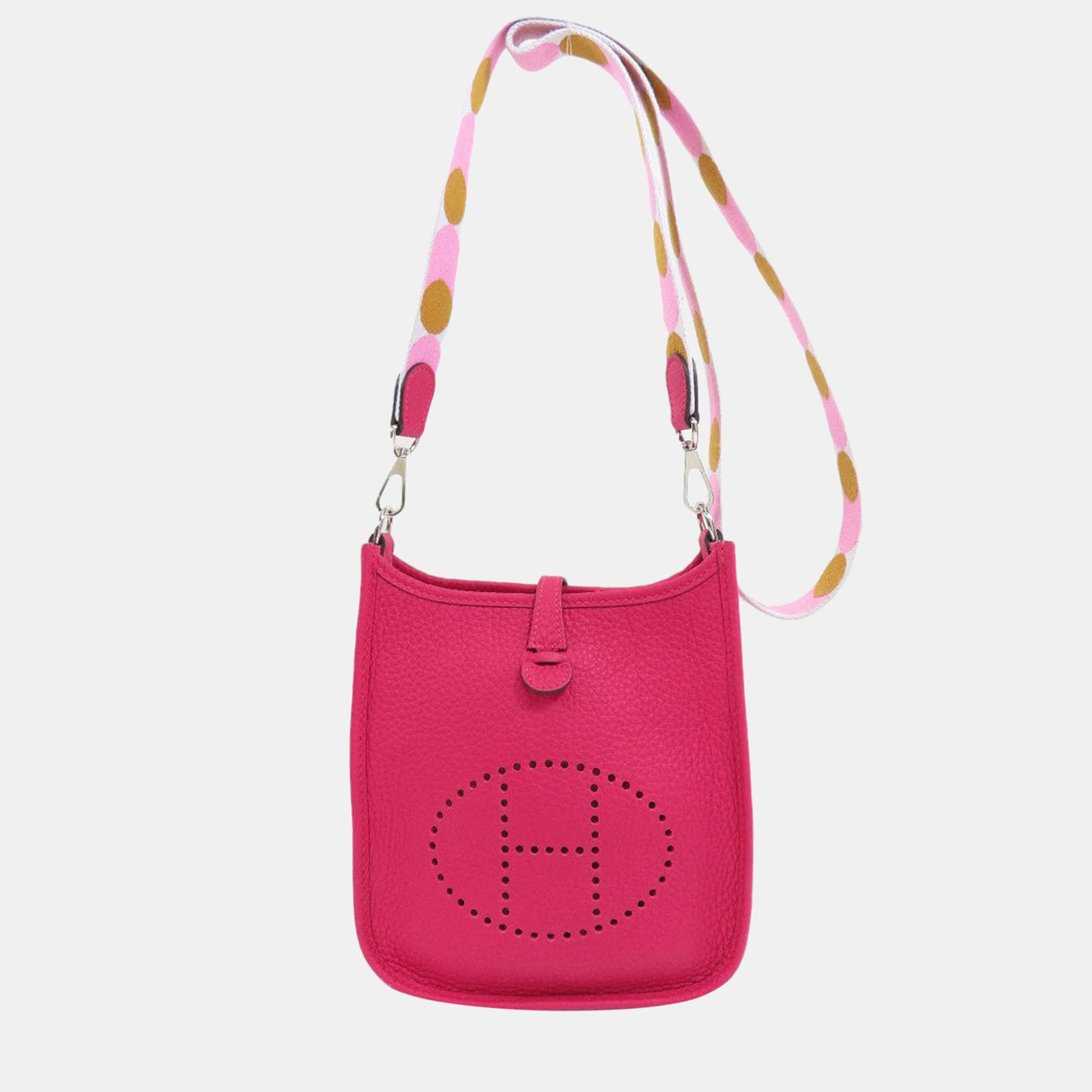 Pre-owned Hermes Evelyn Amazon Tpm Framboise Shoulder Bag Taurillon Women's In Pink