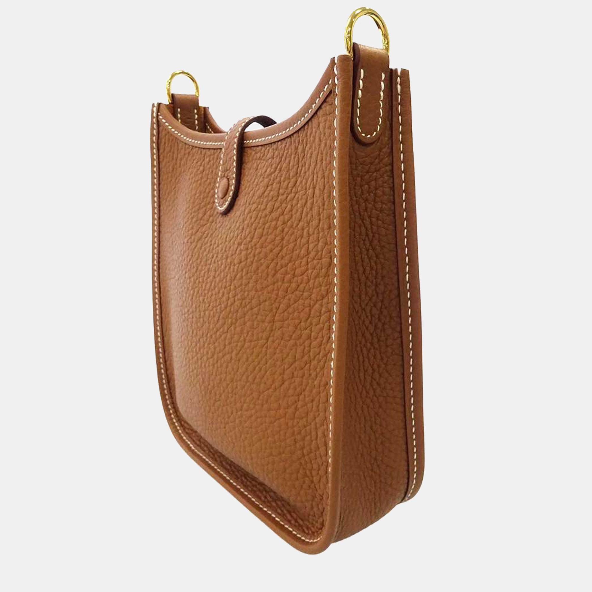 

Hermes Gold Taurillon Clemence Leather Evelyne TPM Shoulder Bag