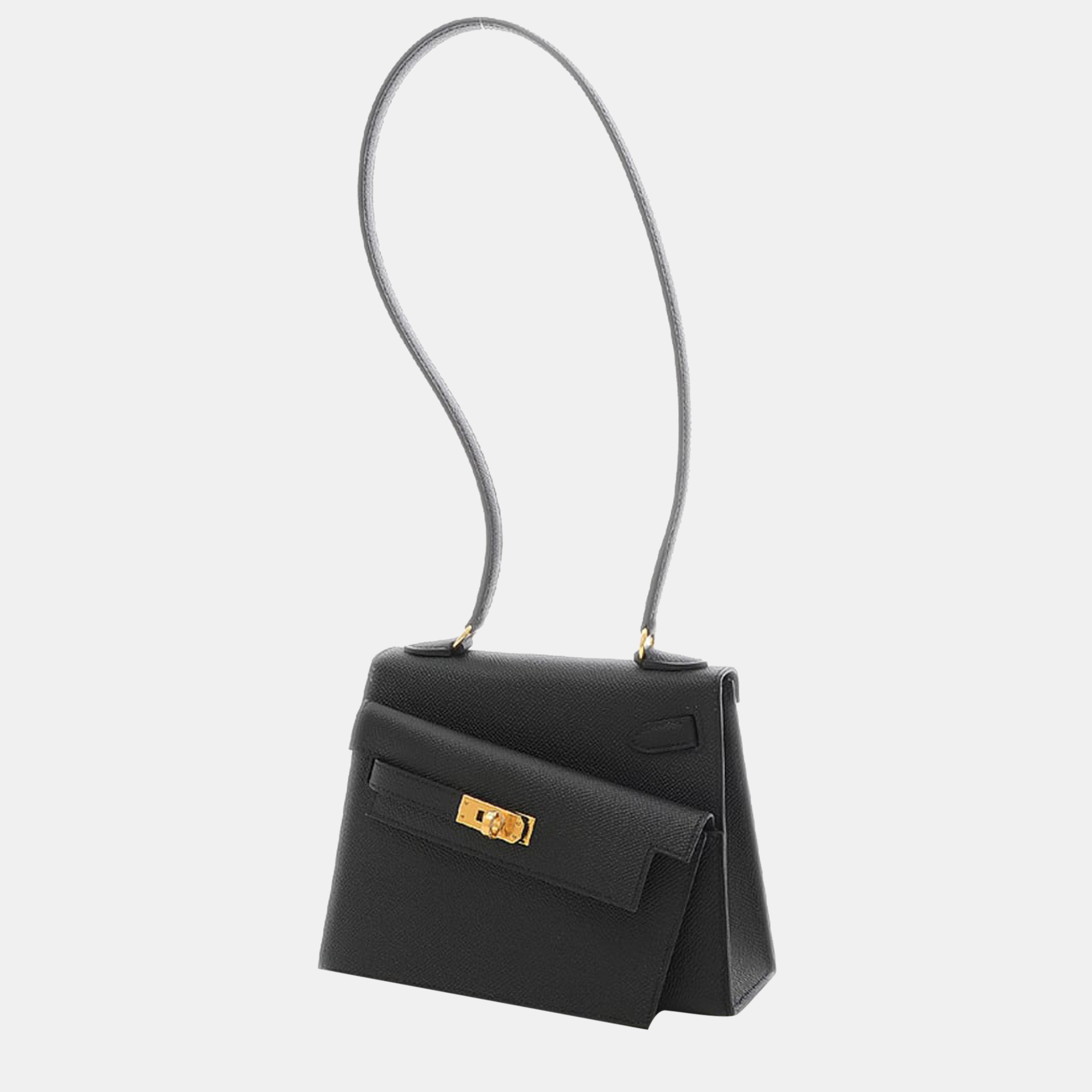 Pre-owned Kelly 2 Disorder Handbag Epson Black Gold Hardware U Engraved