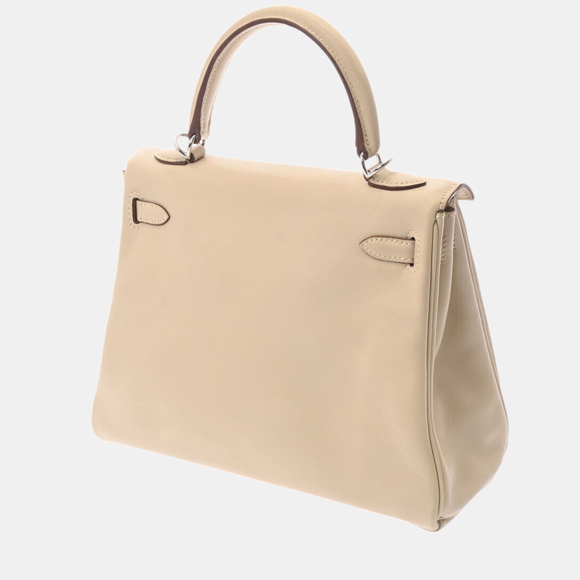 

Hermes Beige Swift Leather Palladium Hardware Kelly Retoune 25 Bag