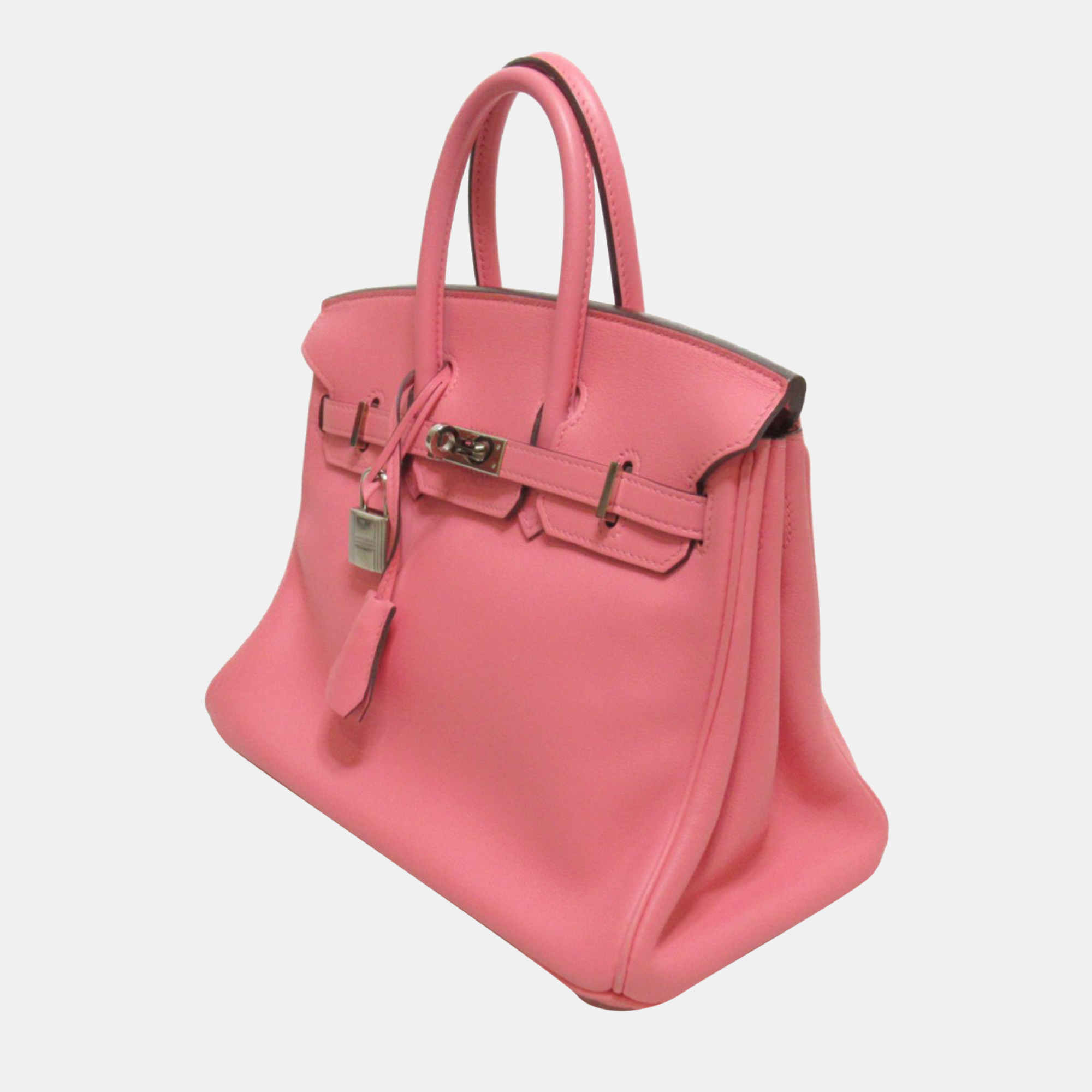 

Hermes Pink Swift Leather Palladium Hardware Birkin 25 Bag