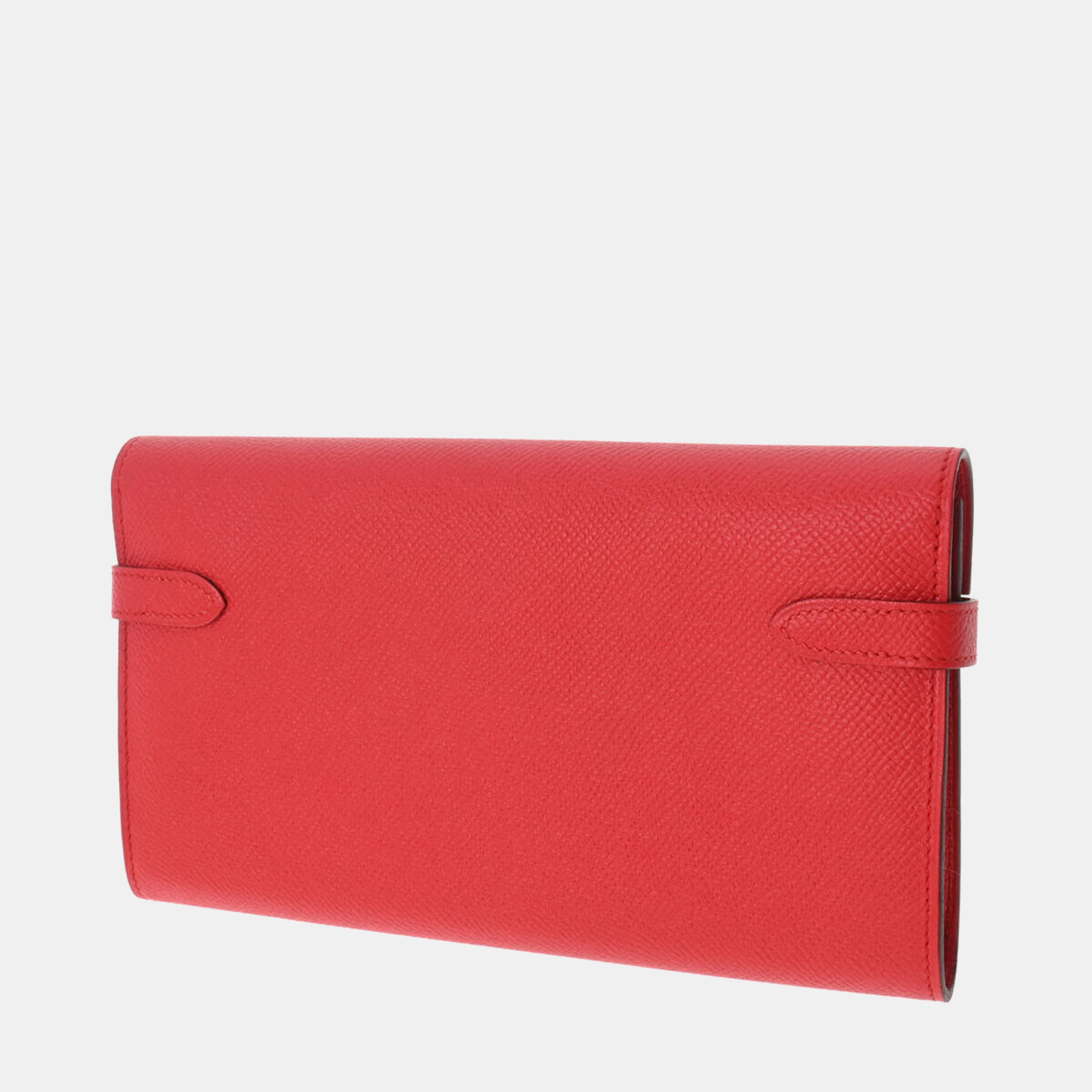 

Hermes Red Epsom Leather Gold Hardware Kelly Classique To Go Wallet