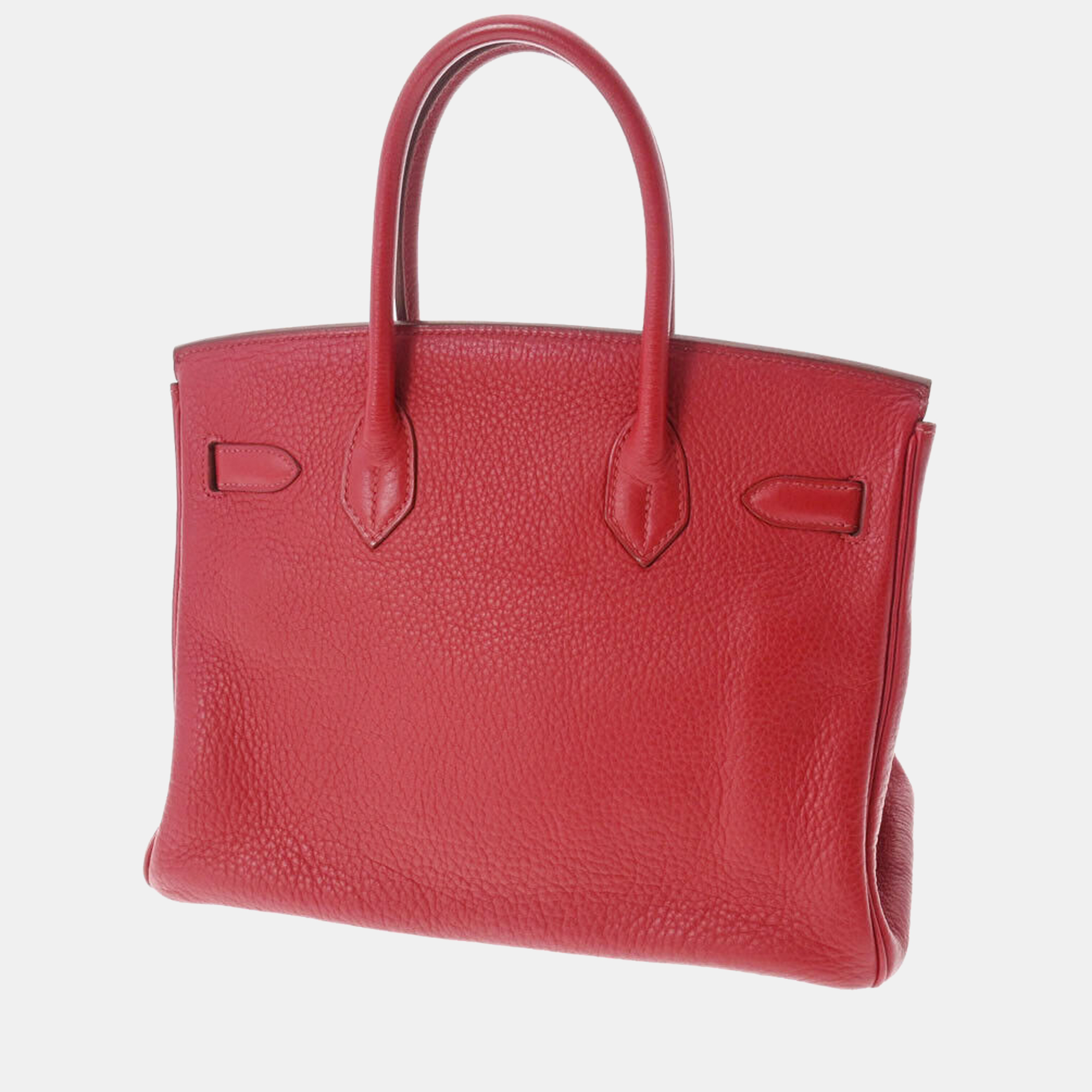 

Hermes Red Taurillon Clemence Leather Palladium Hardware Birkin 30 Bag