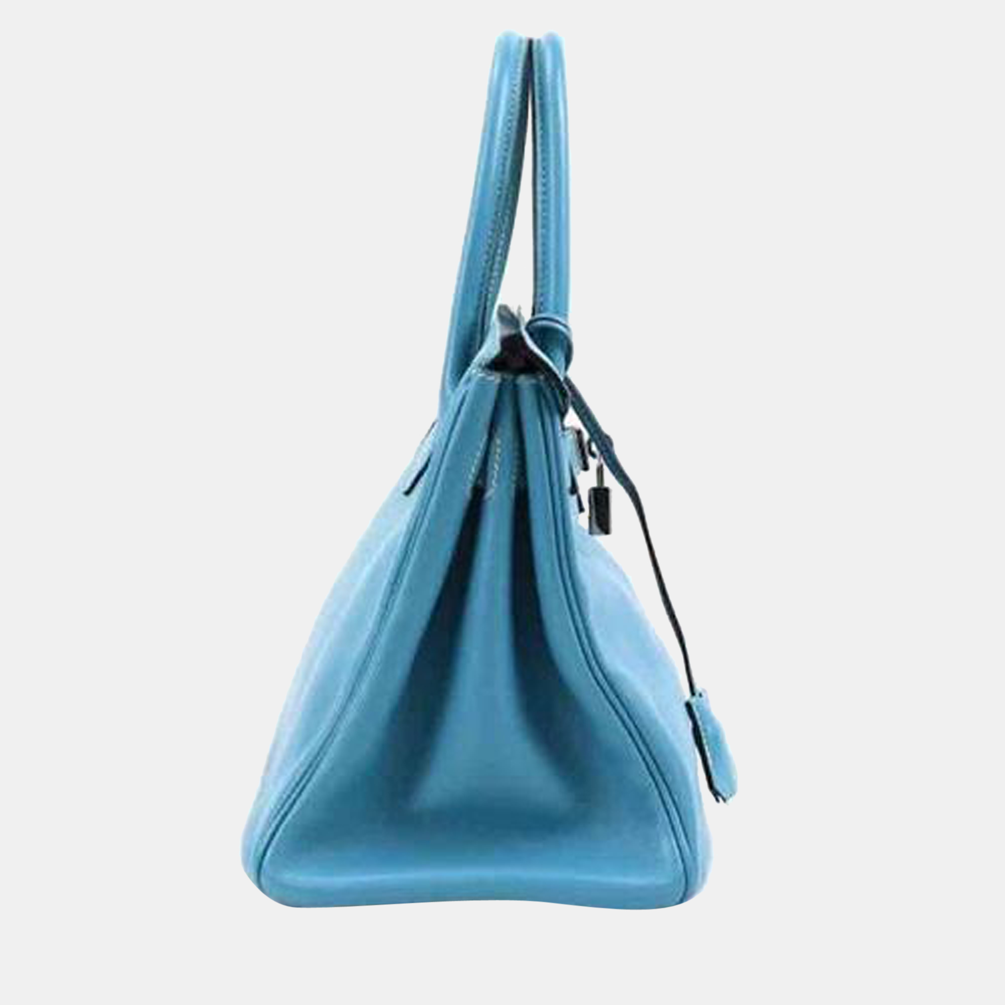

Hermes handbag Birkin 30 vauxwift turquoise silver ladies, Blue
