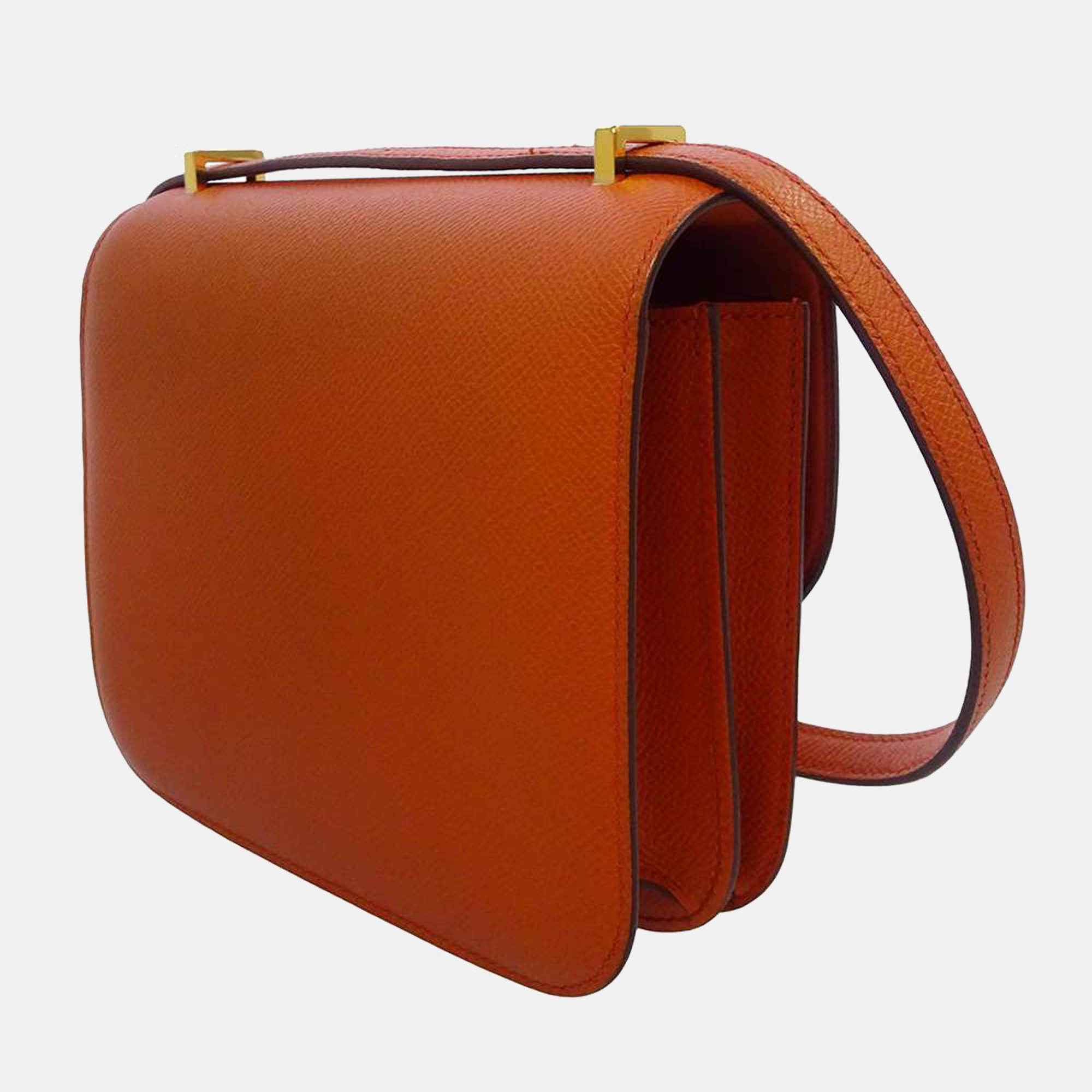 

Hermes Orange Epsom Leather Mini Constance III Shoulder Bag