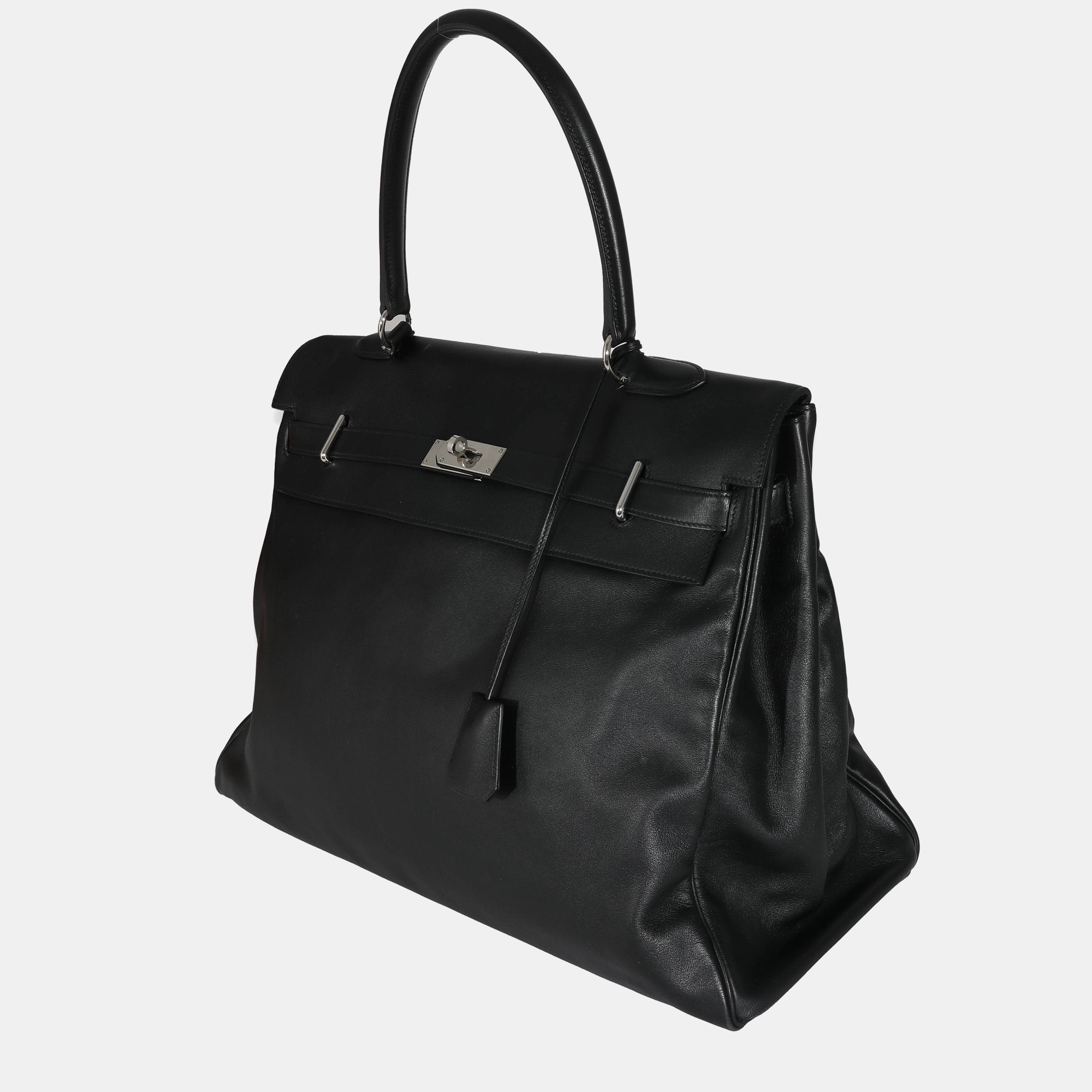 

Hermes Black Sikkim Retourne Kelly Relax 50 PHW