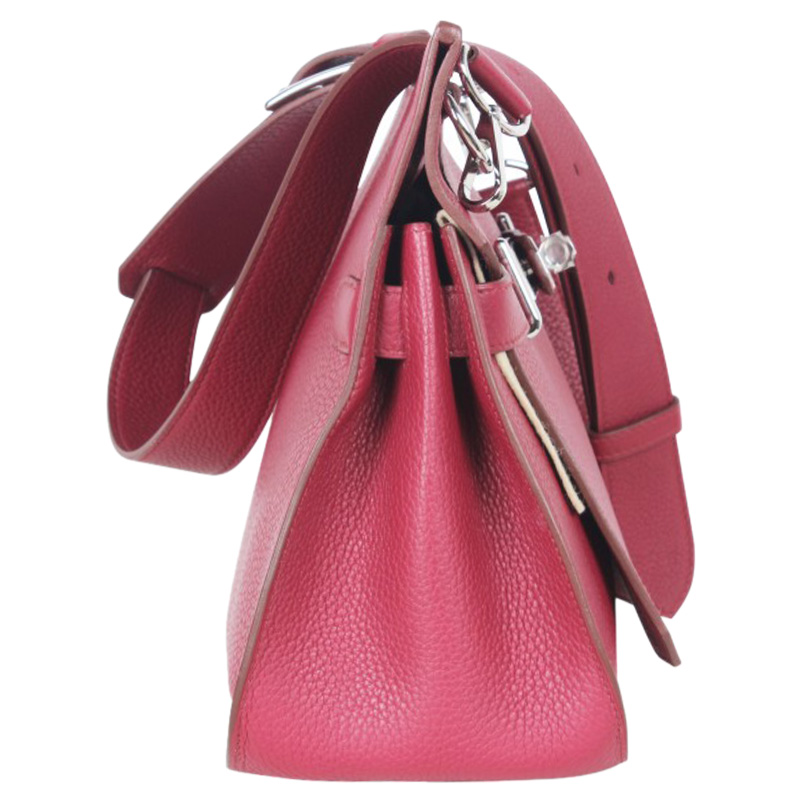 

Hermes Ruby Taurillon Clemence Leather Jypsiere 31 Bag, Pink