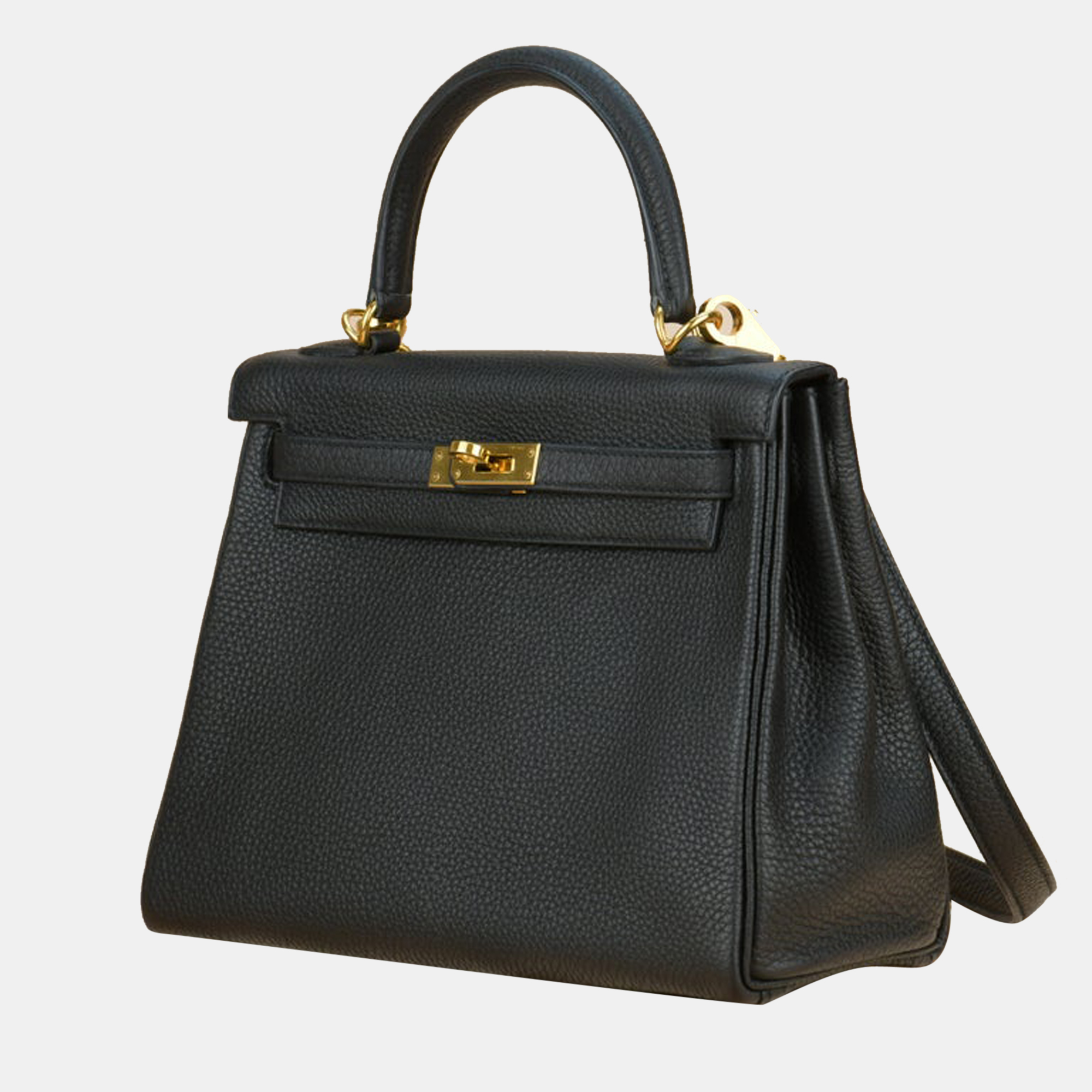 

Hermes Black Togo Leather Gold Hardware Kelly 25 Bag