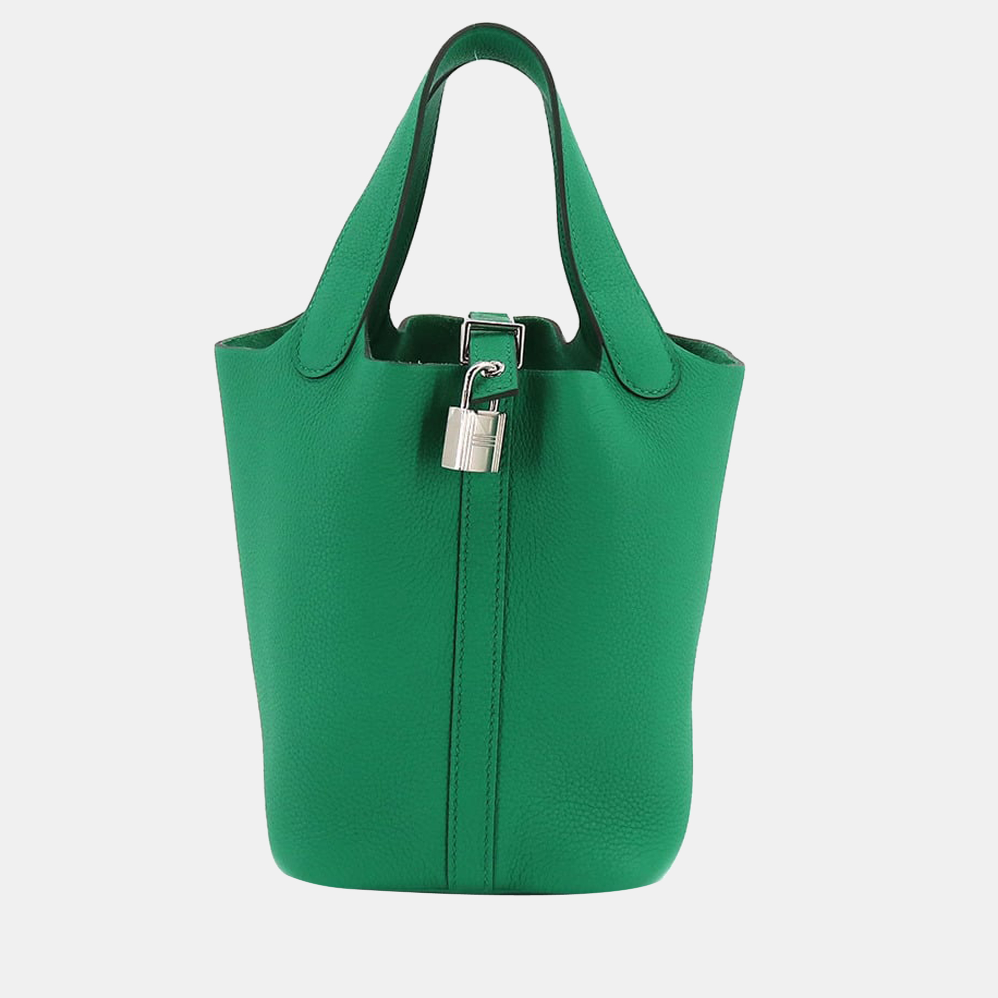 

Hermes Picotin Lock PM Hand Bag Taurillon Maurice Veil Jade U Engraved Silver Hardware Green