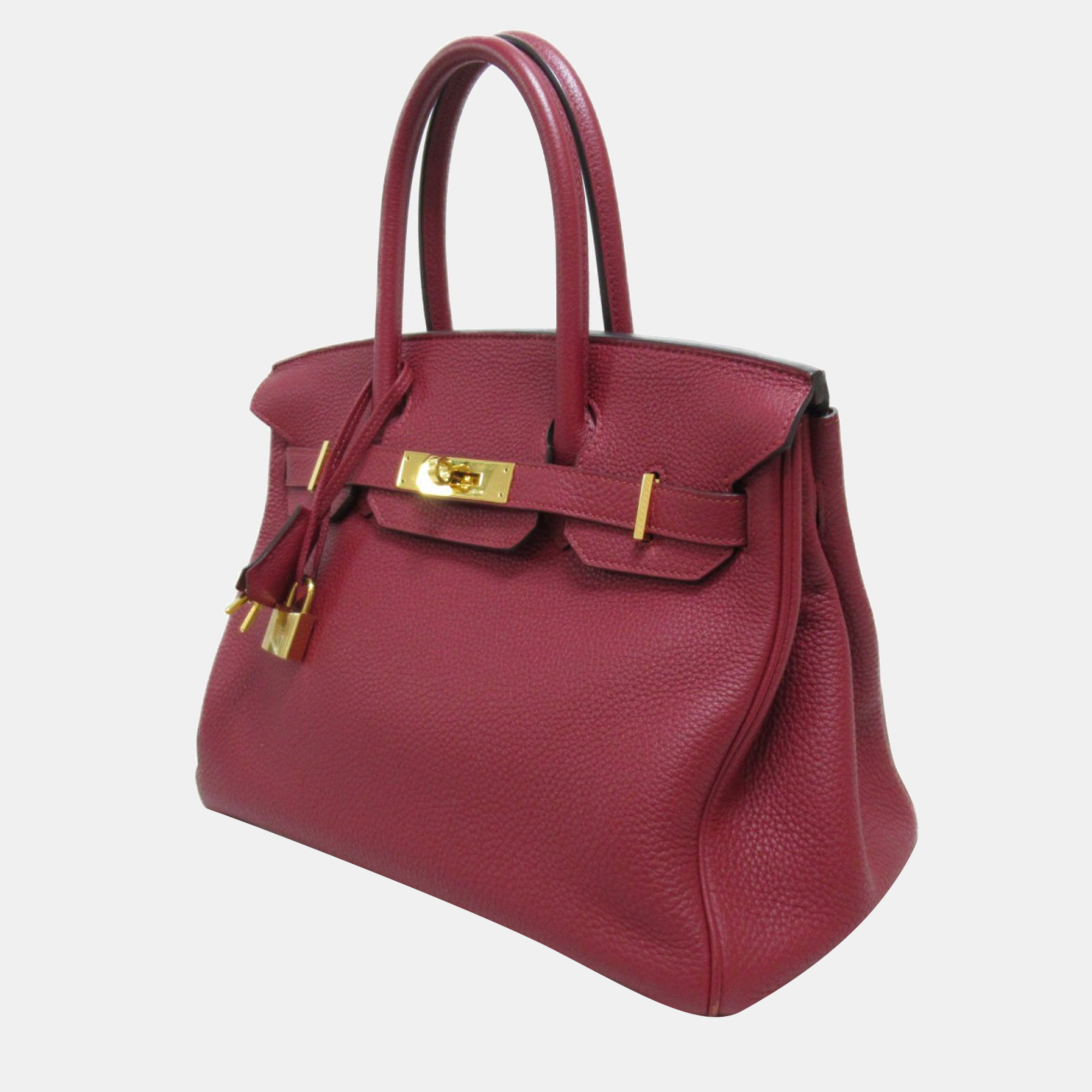 

Hermes Red Clemence Togo Leather Gold Hardware Birkin 30 Bag