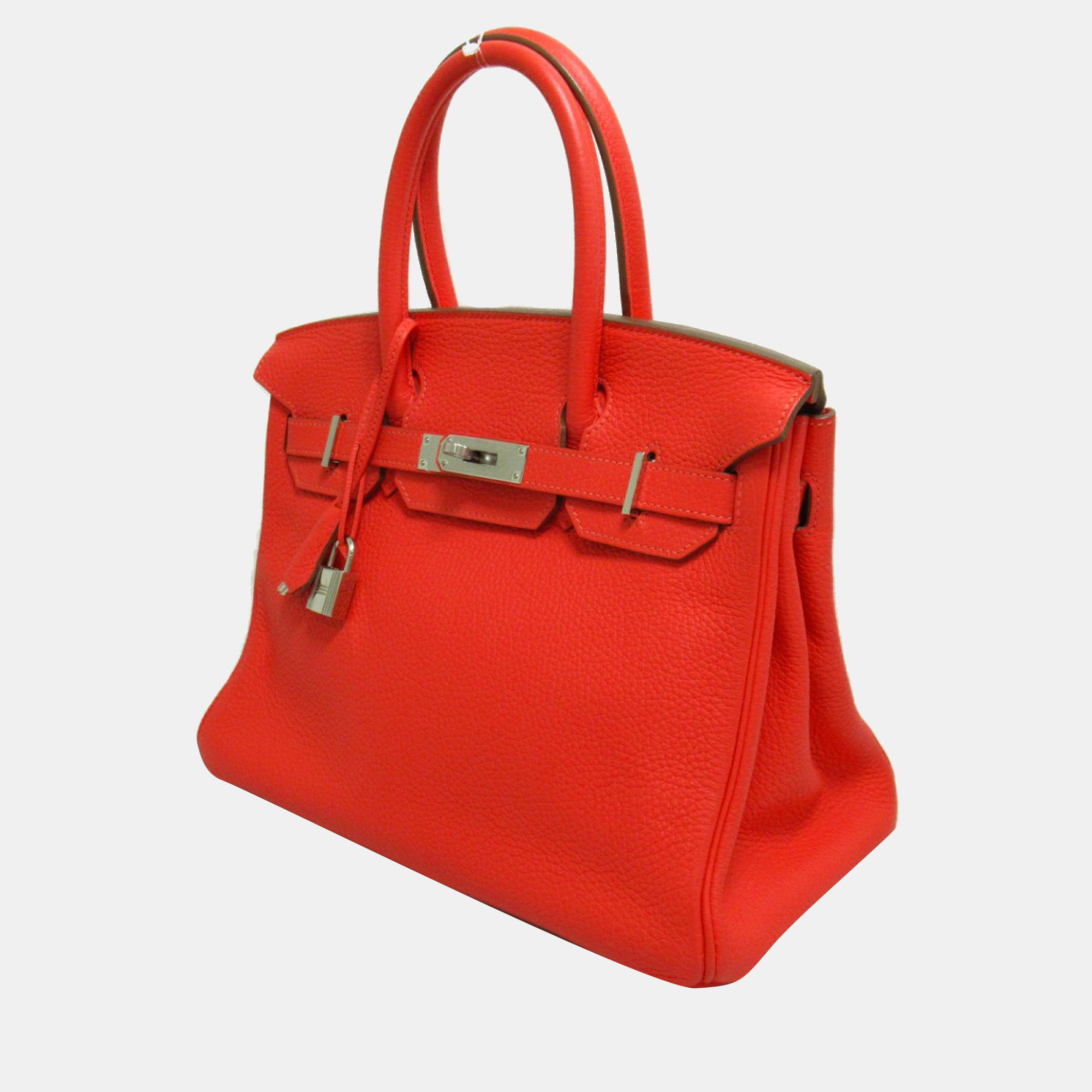 

Hermes Red Clemence Leather Palladium Hardware Birkin 30 Bag