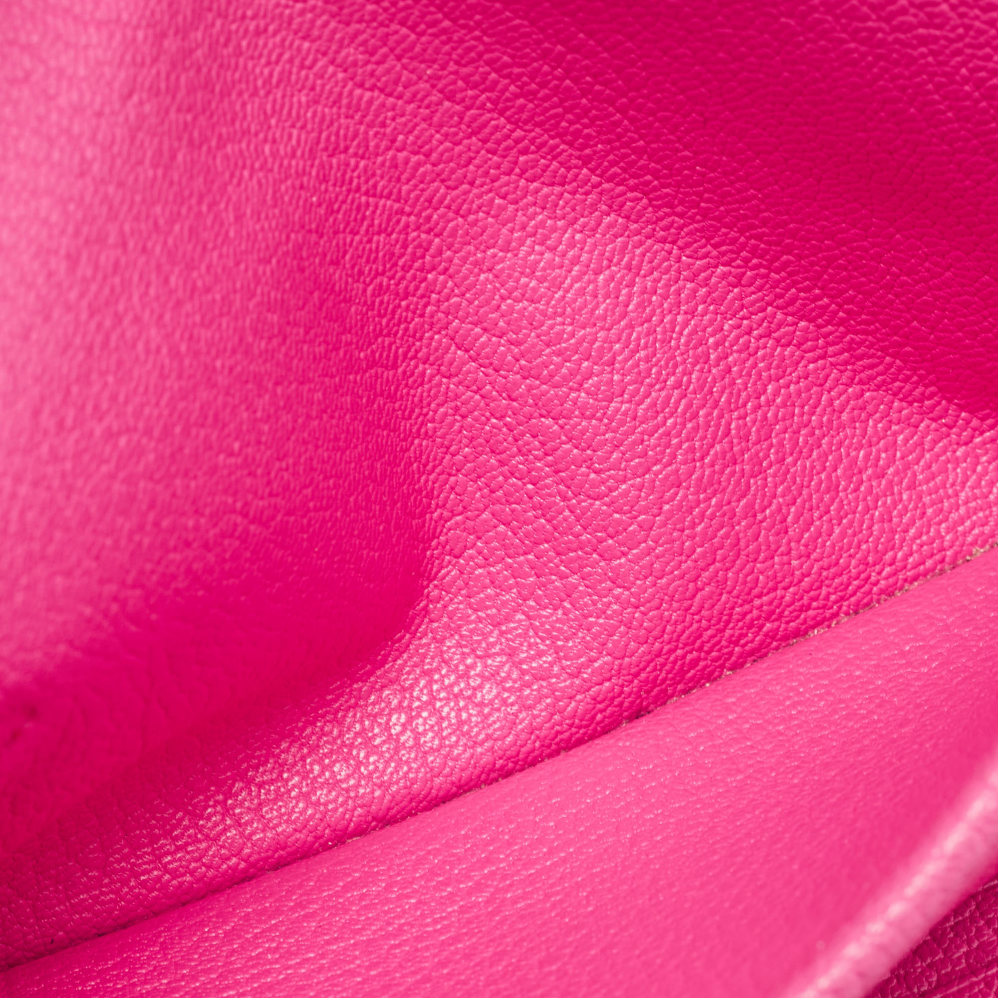 

Hermes Rose Shocking Chevre Leather Kelly Depliant Wallet, Pink