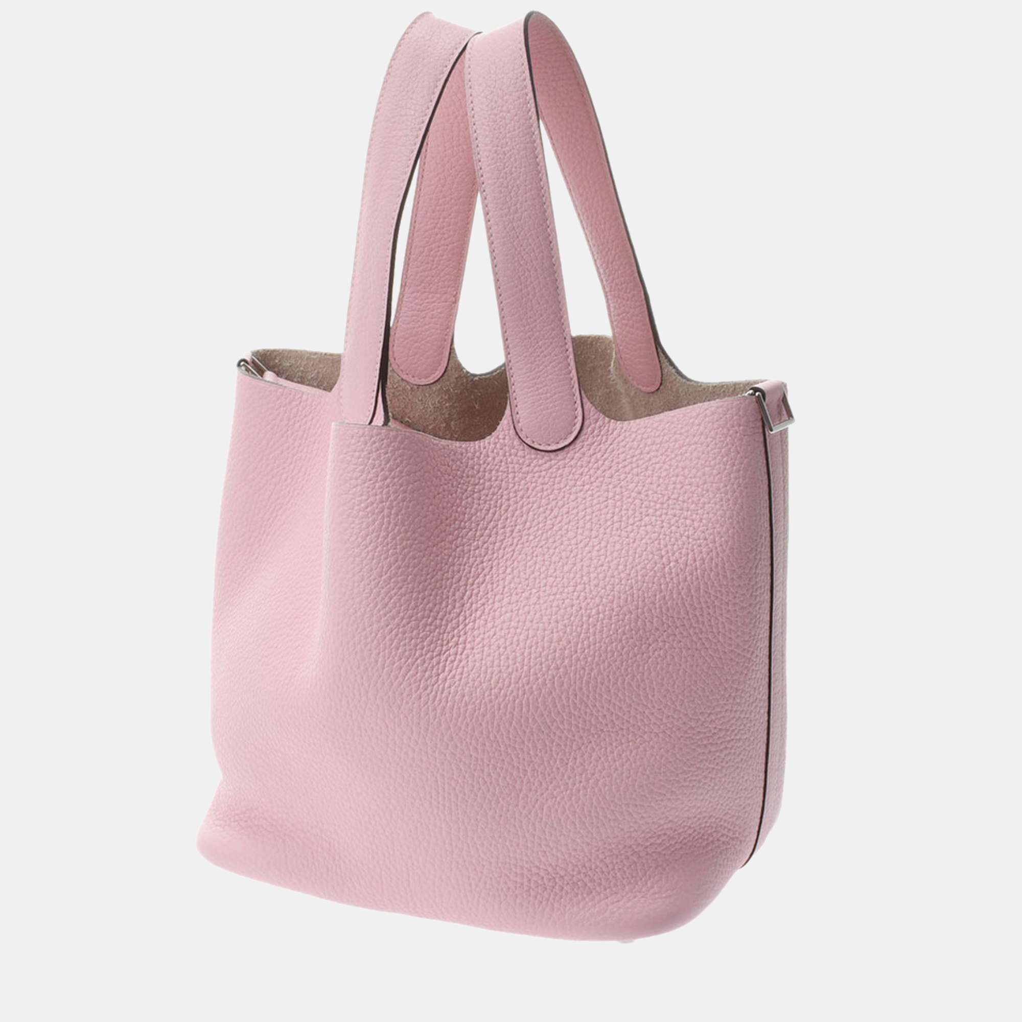 

Hermes Picotin Lock MM Rose Sakura Palladium Metal Fittings A Engraved (around 2017) Women's Taurillon Clemence Handbag, Pink