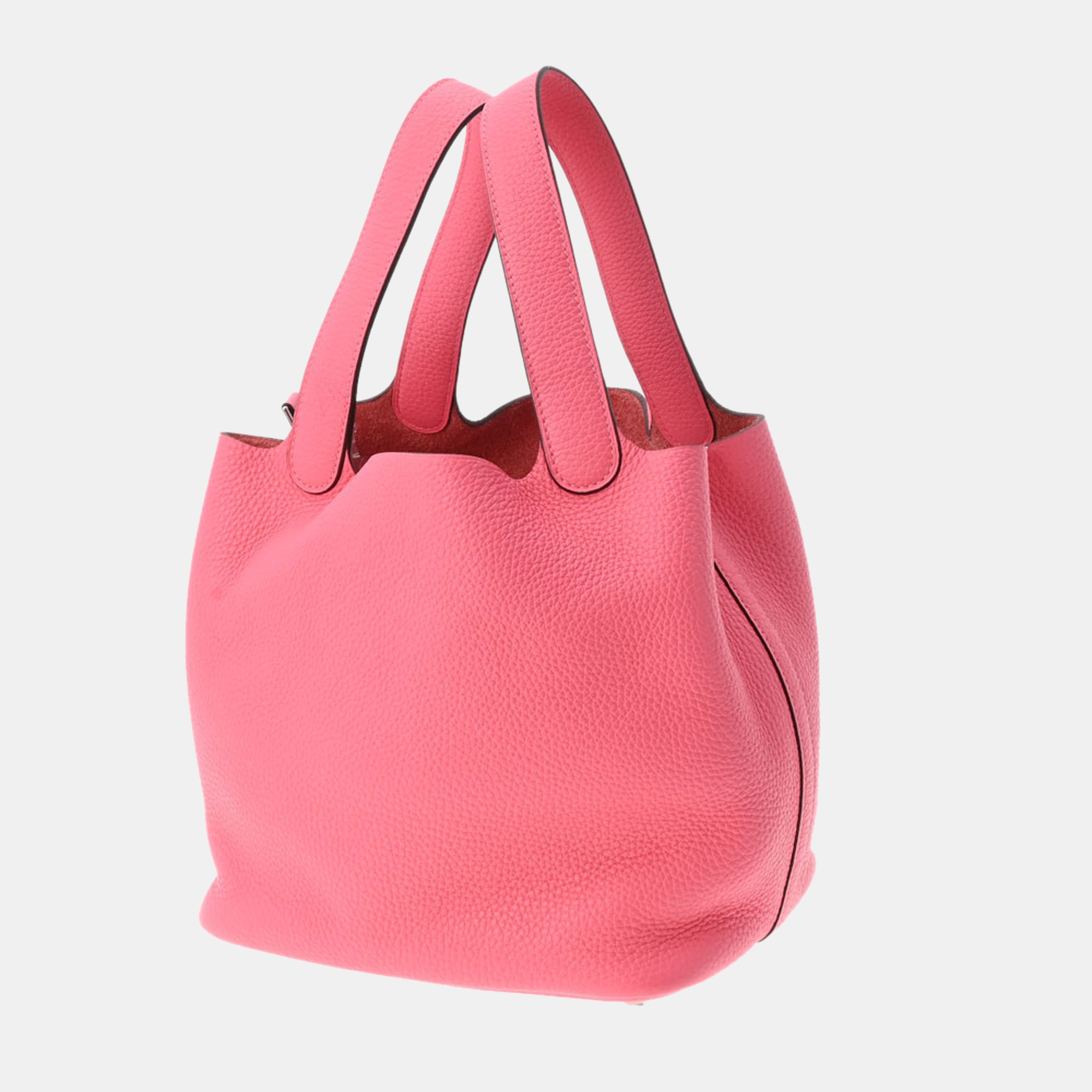 

Hermes Picotin Lock MM Rose Azalee Palladium Hardware Y Engraved (around 2020) Women's Taurillon Clemence Handbag, Pink