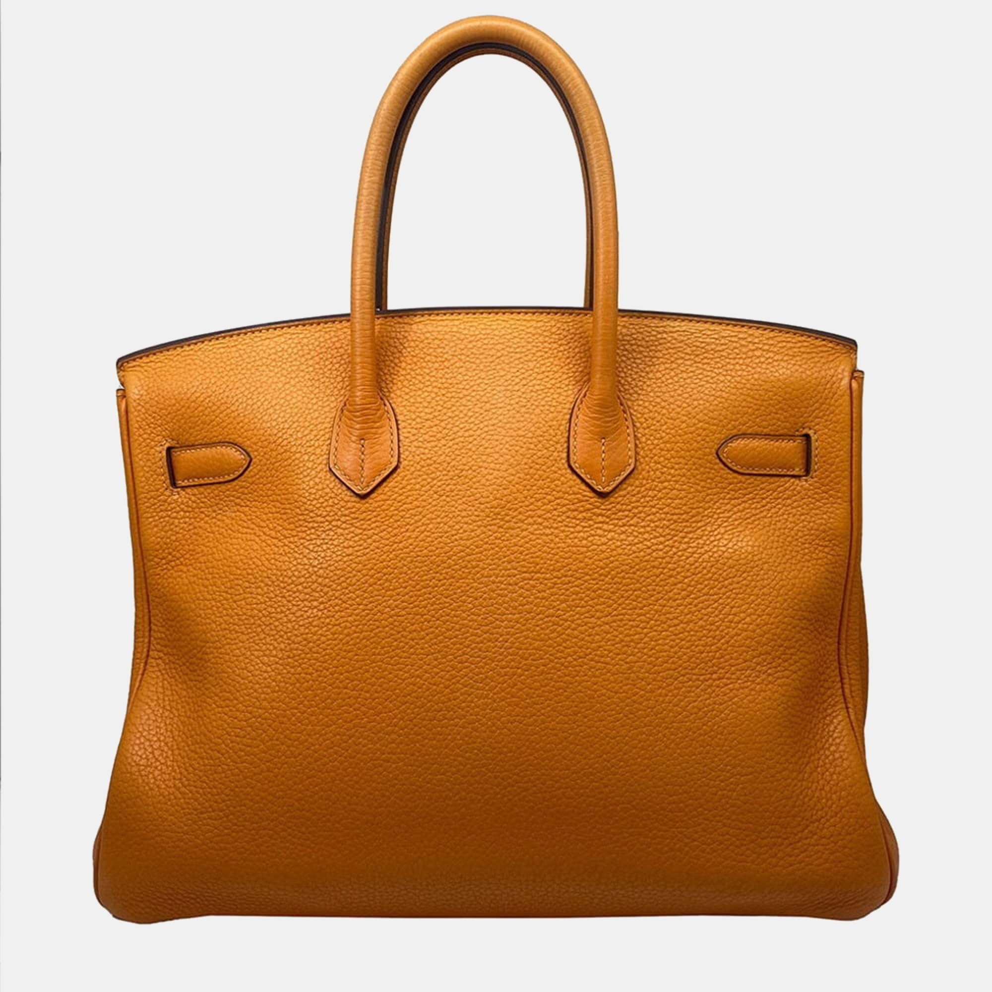 

Hermes Birkin 35 Taurillon Clemence Orange handbag G metal fittings Gold N engraved (2010) Women's Men's Unisex, Brown