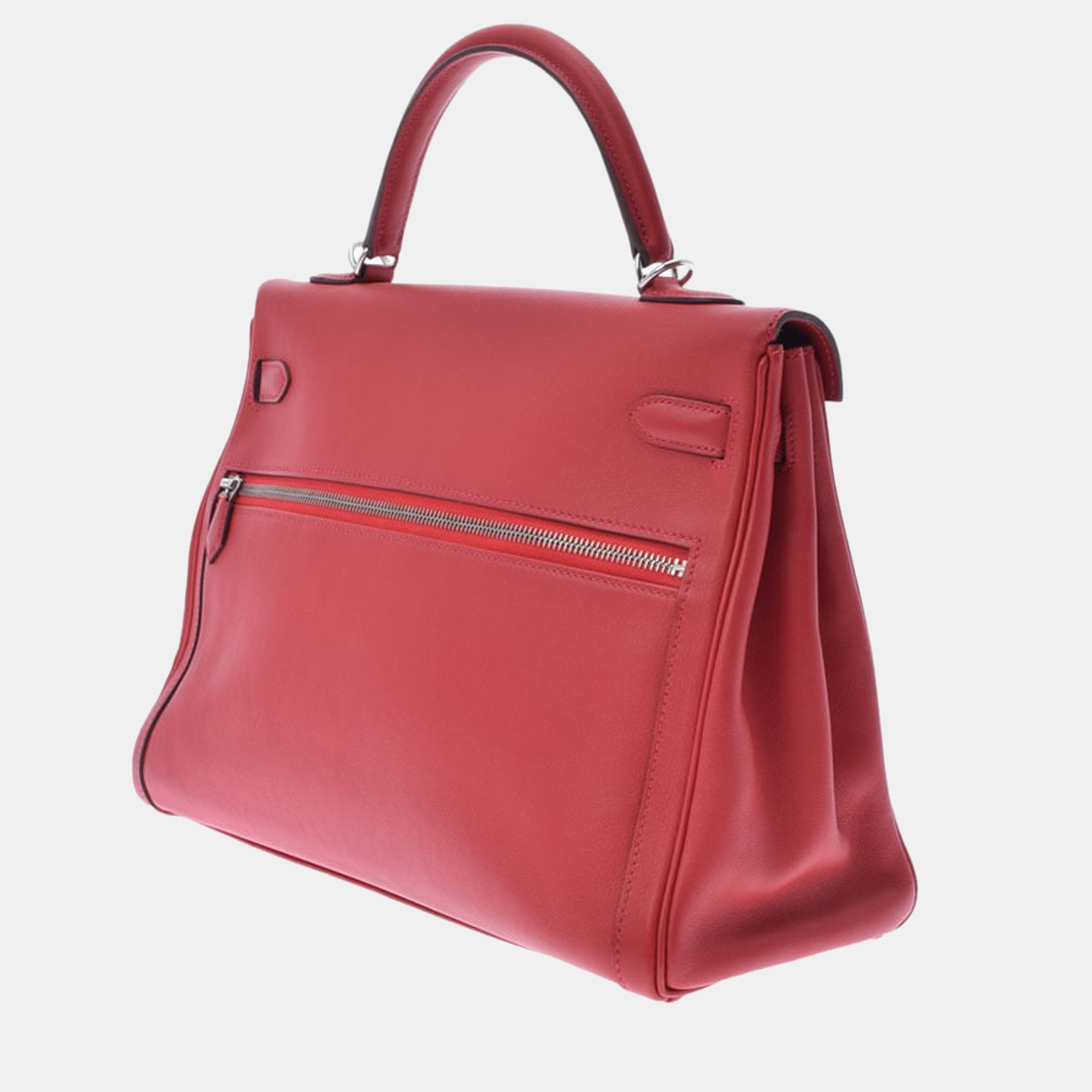 

Hermes Kelly Raki 35 Vermillion Red Q Engraved (around 2013) Women's Vaux Swift Handbag