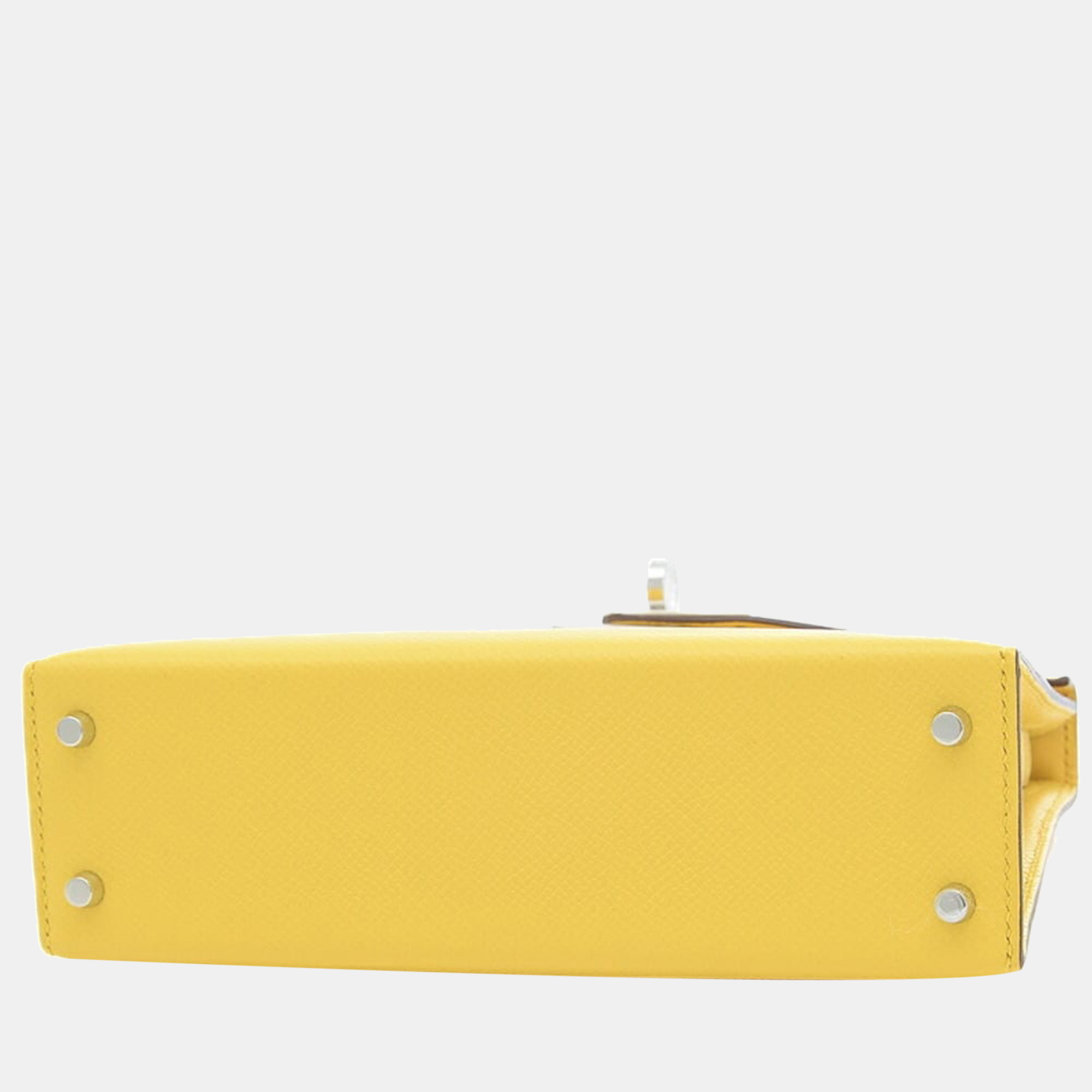 

Hermes Kelly Mini de Epson Jaune naple Silver metal fittings U stamp, Yellow