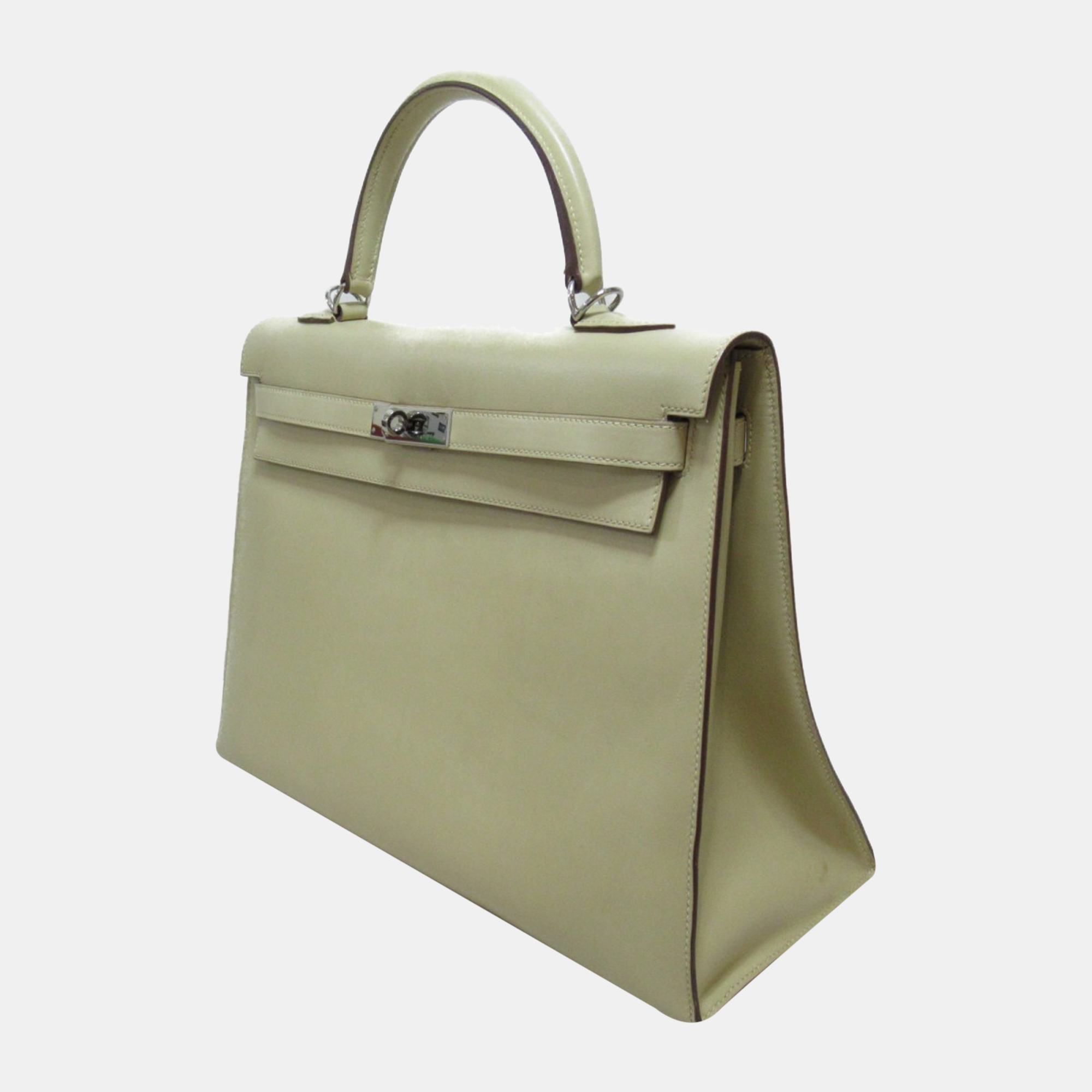 

Hermes Beige Box Calf Leather Palladium Hardware Kelly 35 Bag