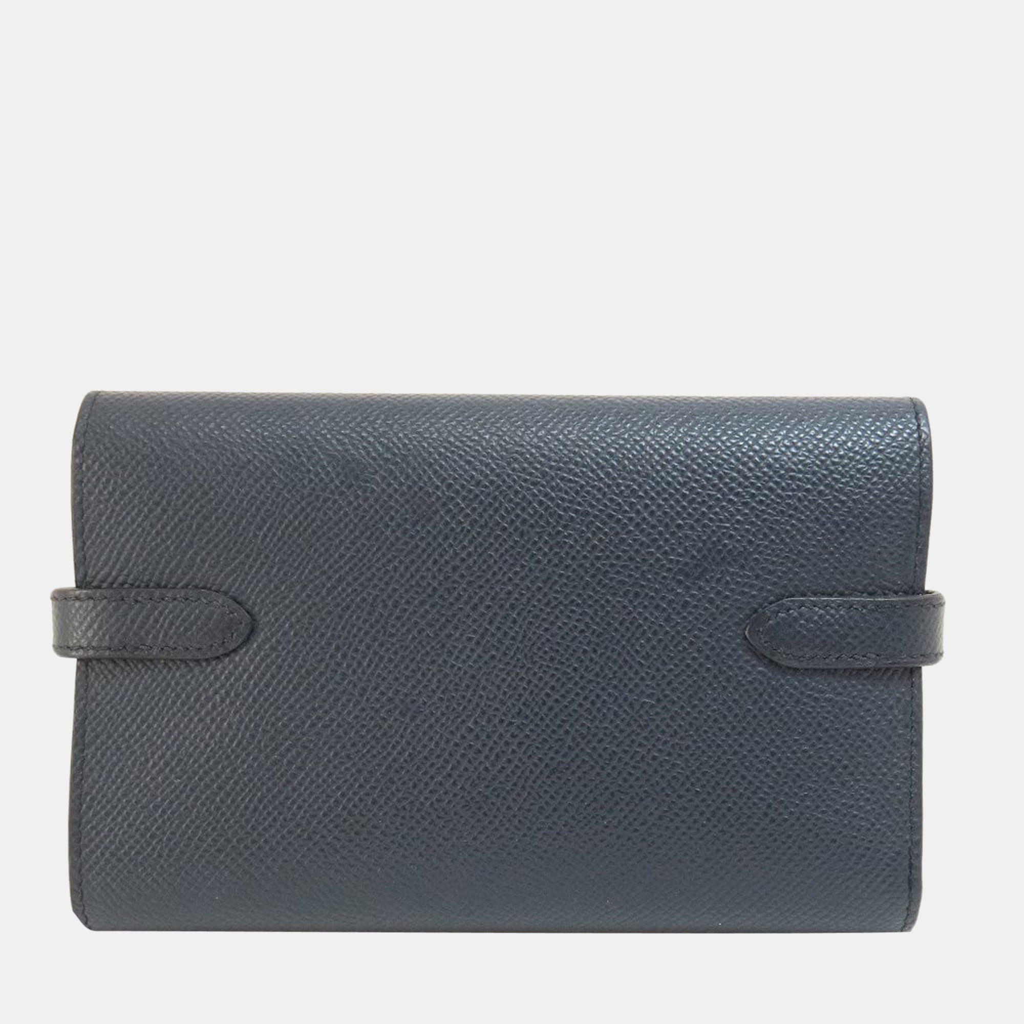 

Hermes Kelly navy bi-fold wallet Epson ladies, Navy blue