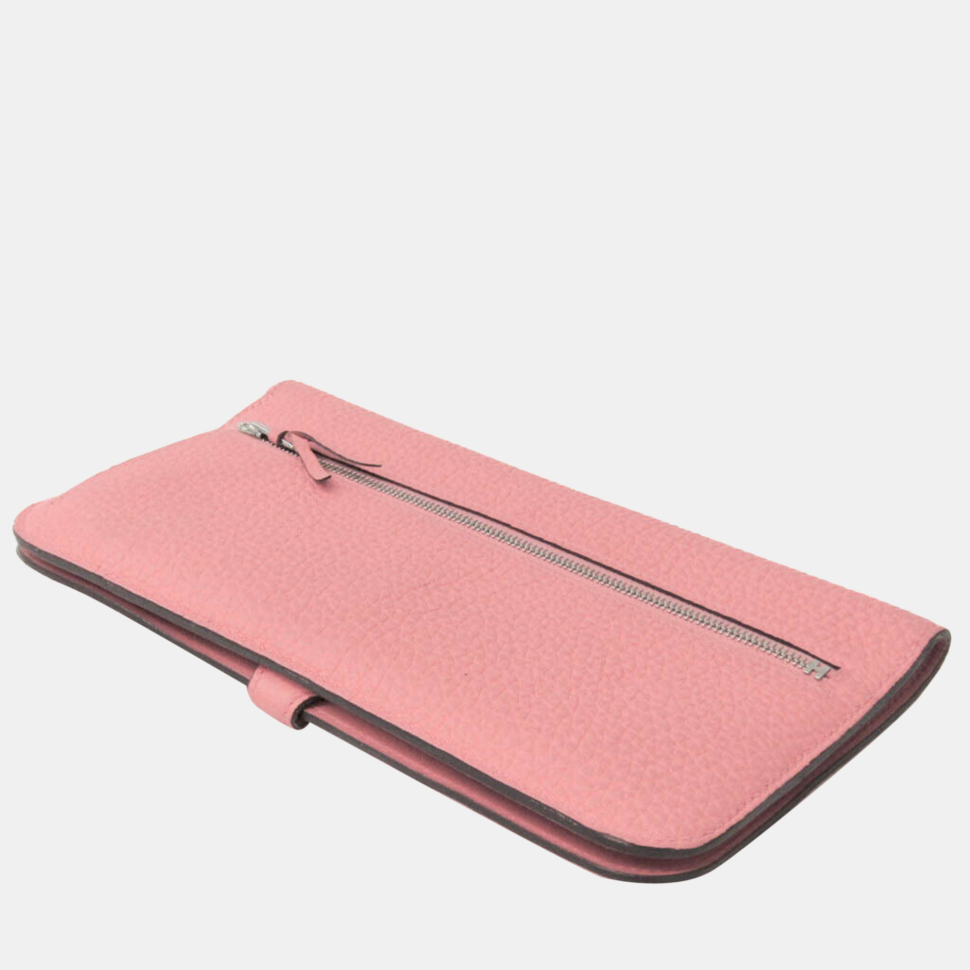 

Hermes Dogon Women's Togo Leather Long Wallet (bi-fold) Crevette BF562105, Pink