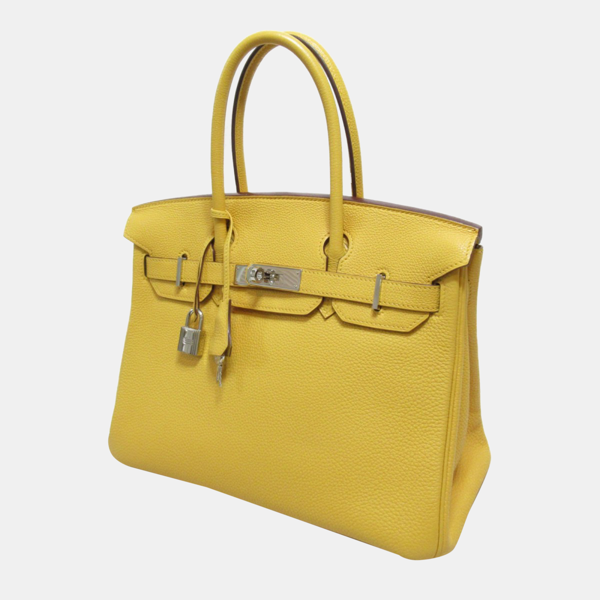 

Hermes Yellow Togo Leather Palladium Plated Hardware Birkin 30 Tote Bag