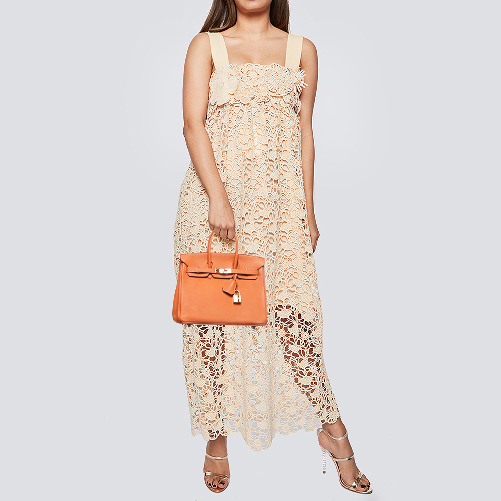 

Hermes Orange Togo Leather Gold Finish Birkin 25 Bag
