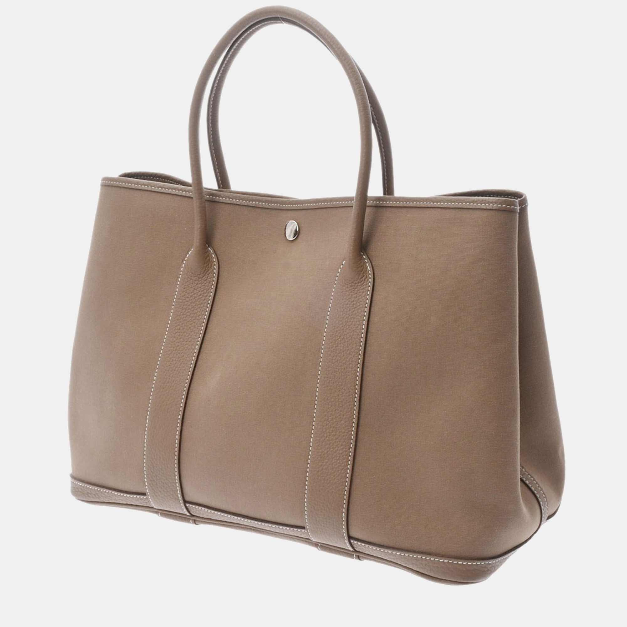 

Hermes Grey Leather Garden Party PM Tote Bag