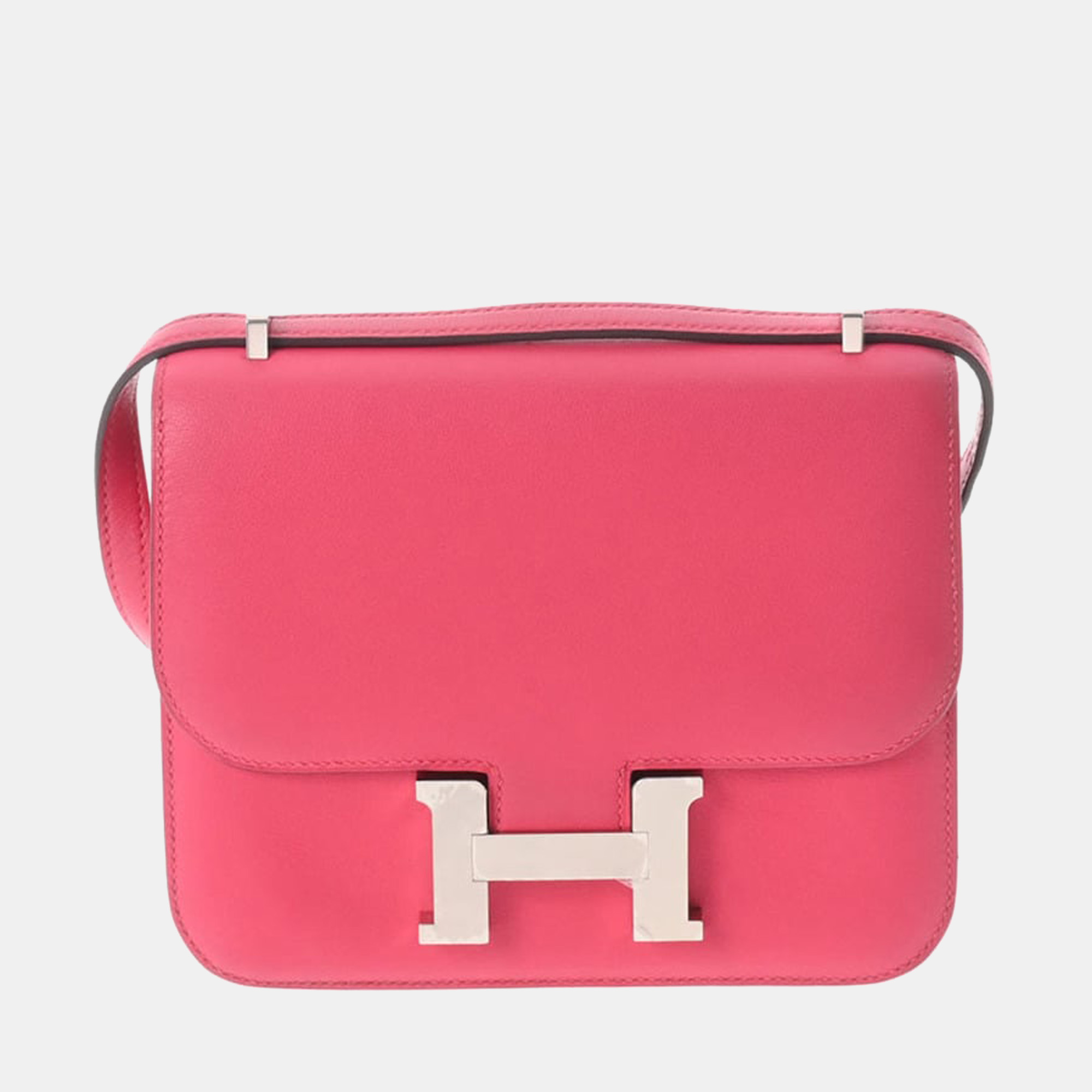 

Hermes Constance 18 Rose Extreme Palladium Metal Fittings C Engraved (around 2018) Women's Vaux Swift Shoulder Bag, Pink