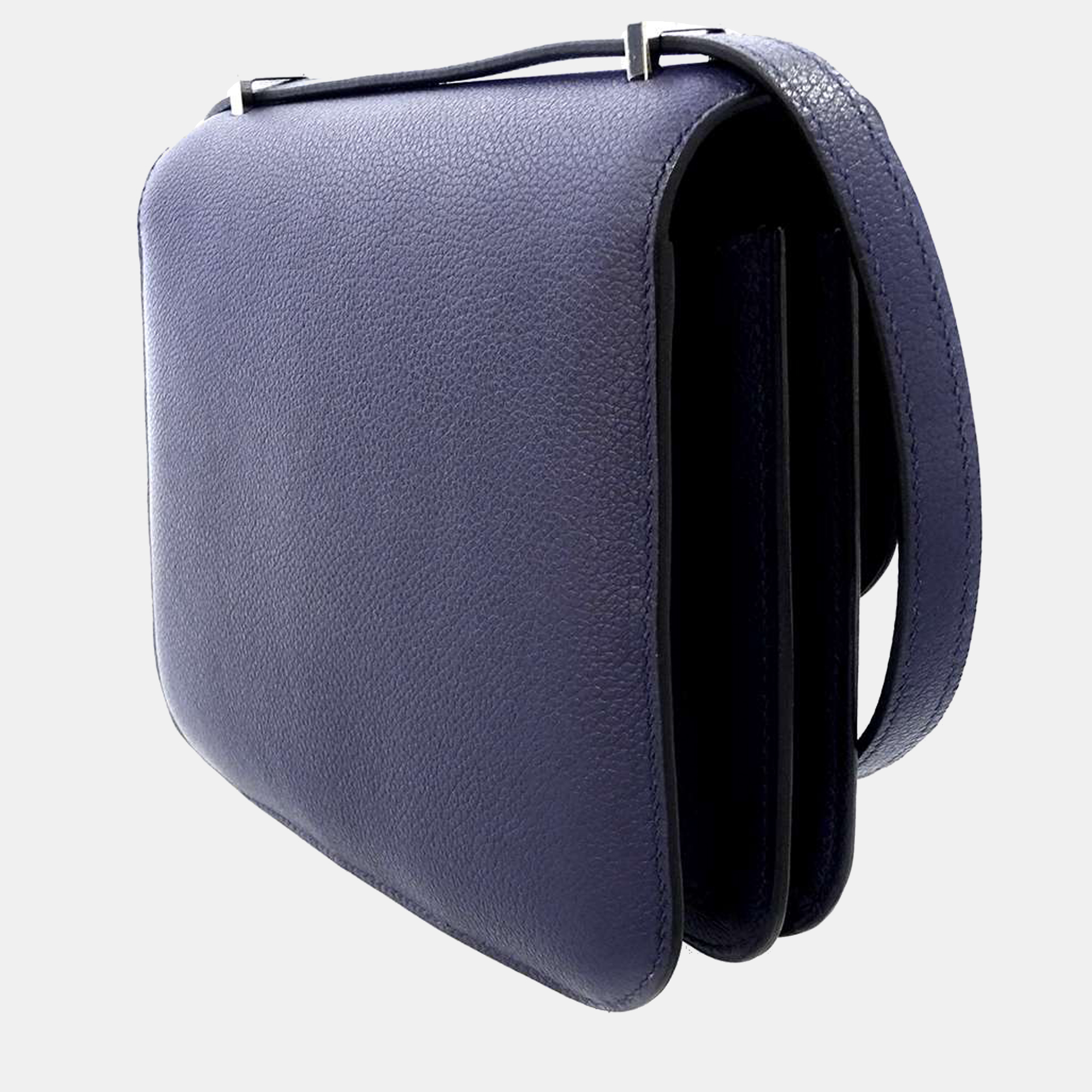 

Hermes Blue Evercolor Leather Mini Constance III Shoulder Bag