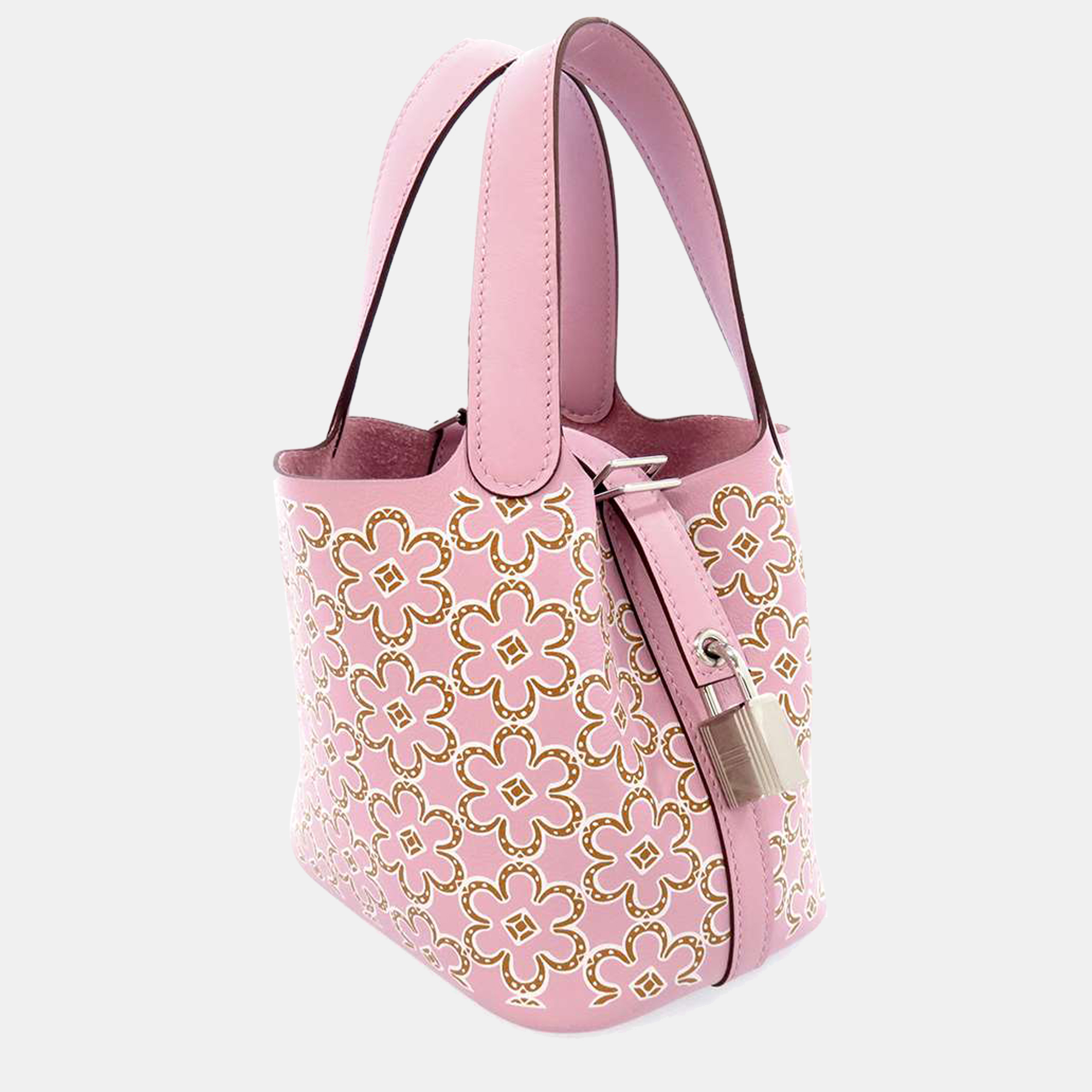 

Hermes Pink Swift Leather Micro Picotin Lock Lucky Daisy Tote Bag