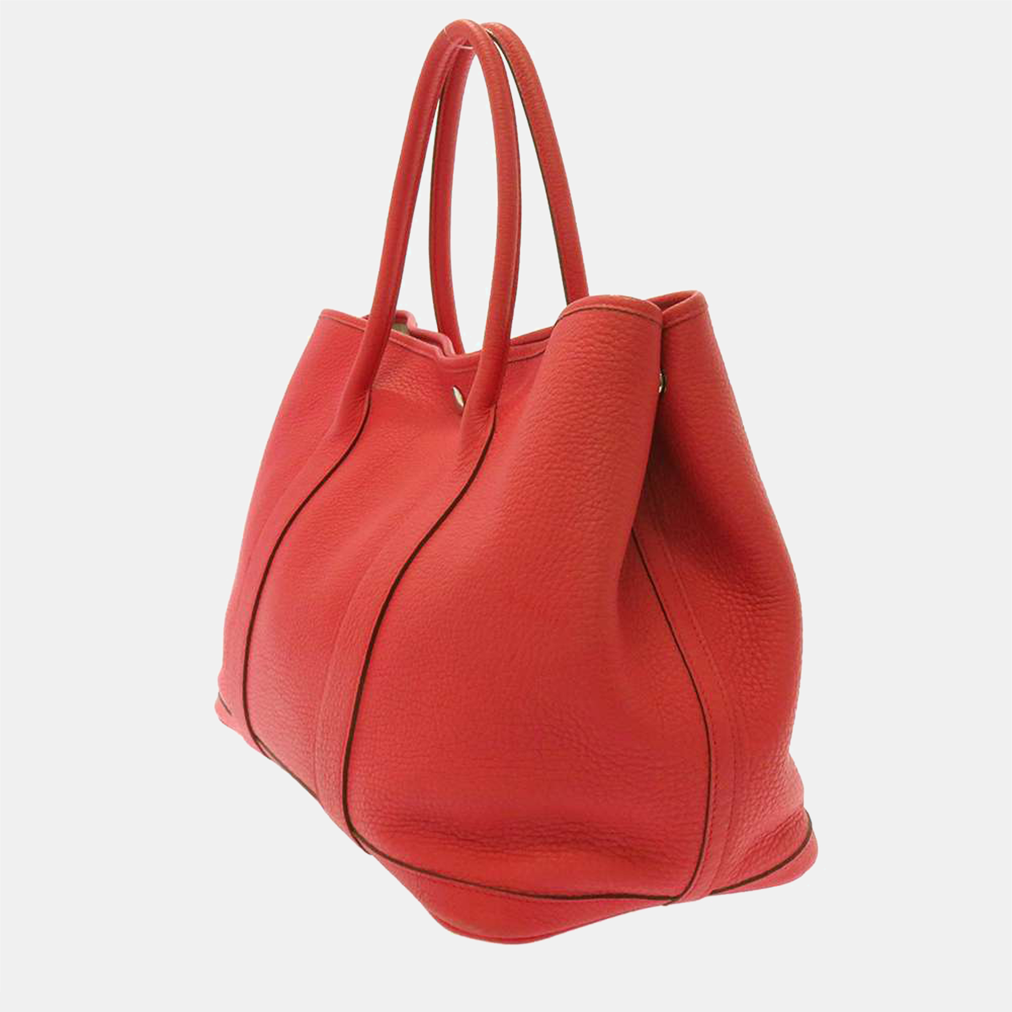 

Hermes Red Negonda Leather Garden Party PM Tote Bag