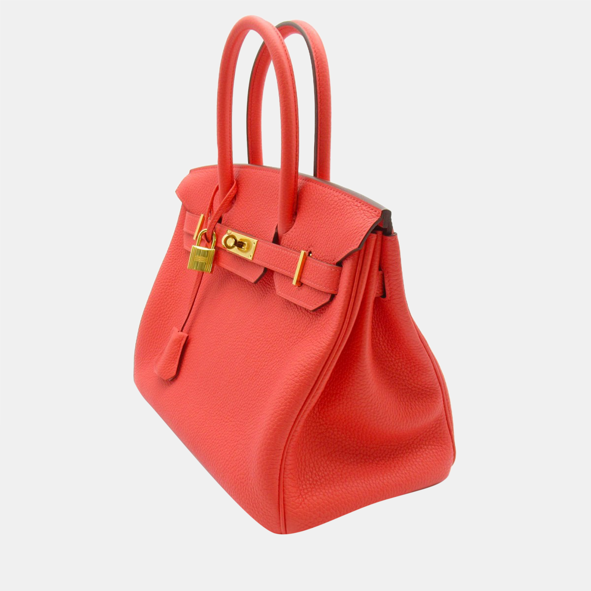 

Hermes Red Clemence Leather Gold Plated Hardware Birkin 30 Tote Bag
